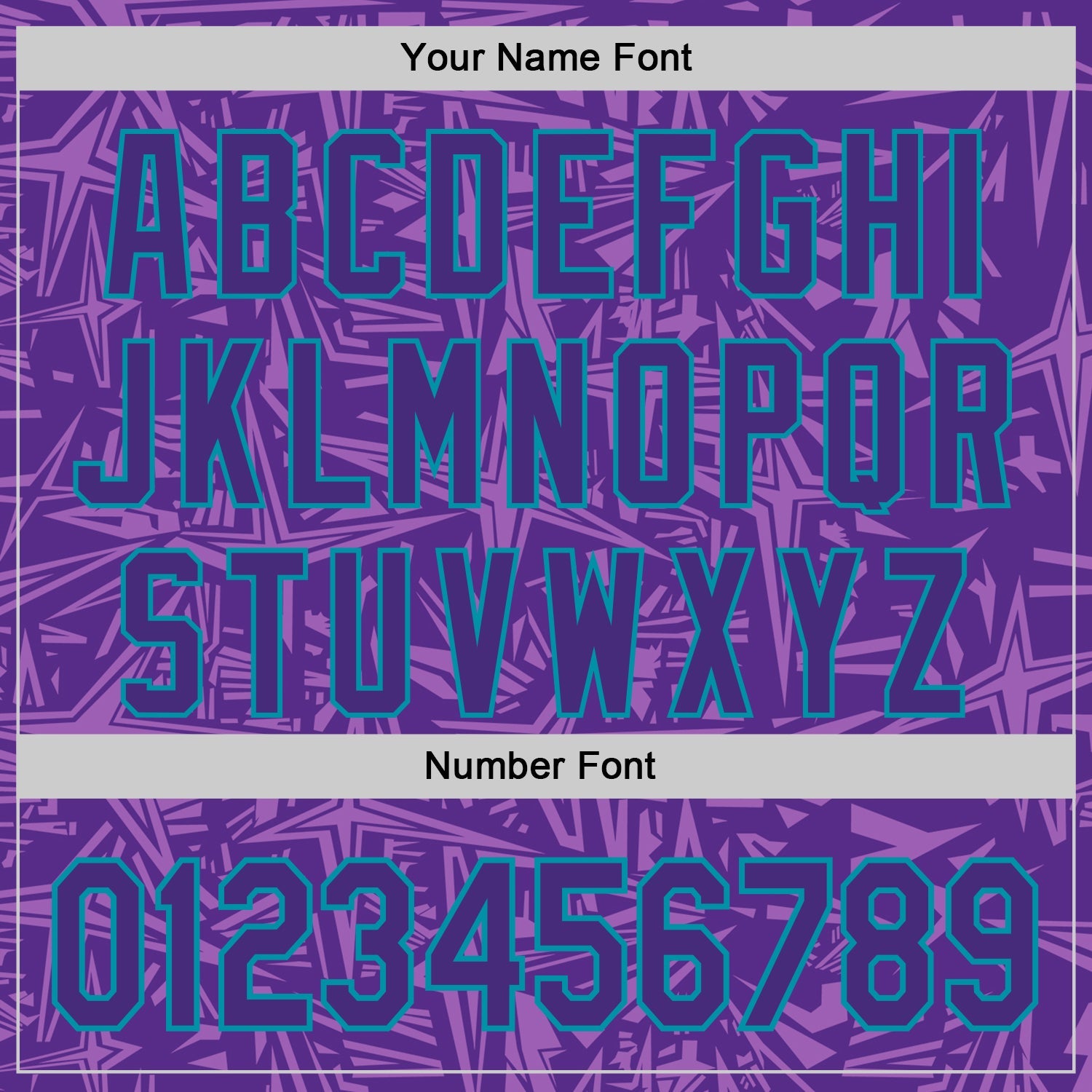 Custom Purple Medium Purple-Teal Geometric Cyber Starburst Authentic Baseball Jersey view 5