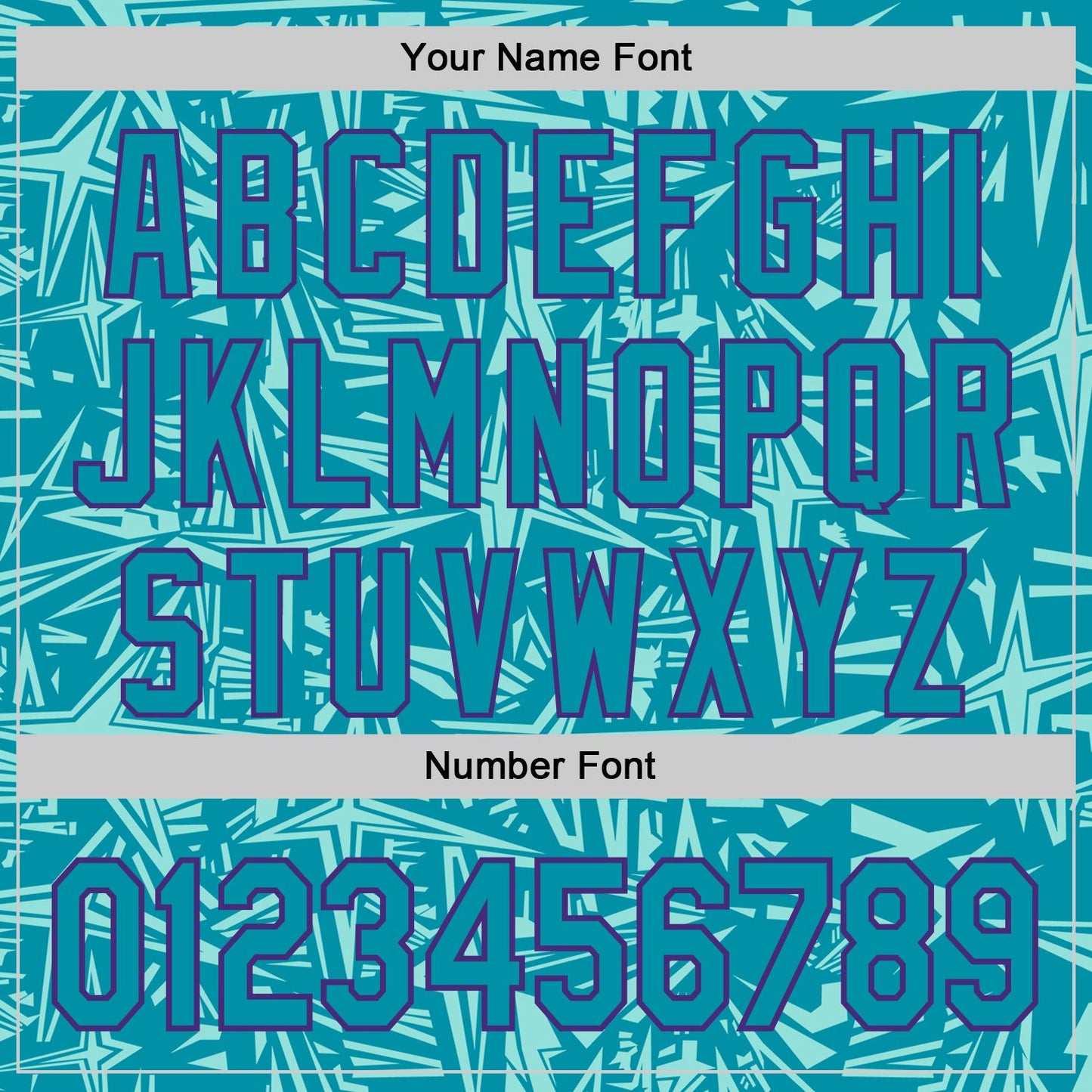 Custom Teal Ice Blue-Purple Geometric Cyber Starburst Authentic Baseball Jersey view 5