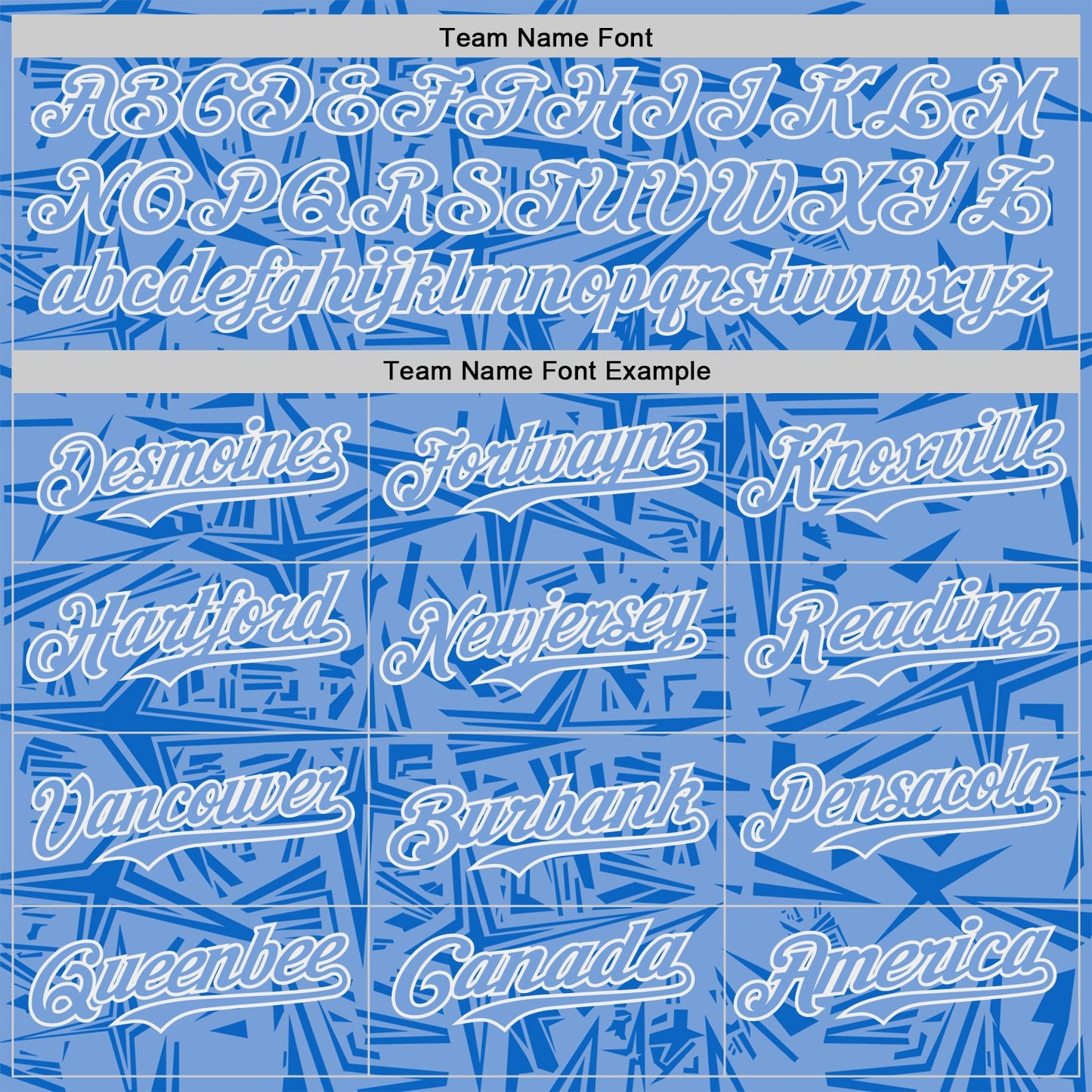 Custom Light Blue Blue-White Geometric Cyber Starburst Authentic Baseball Jersey view 4