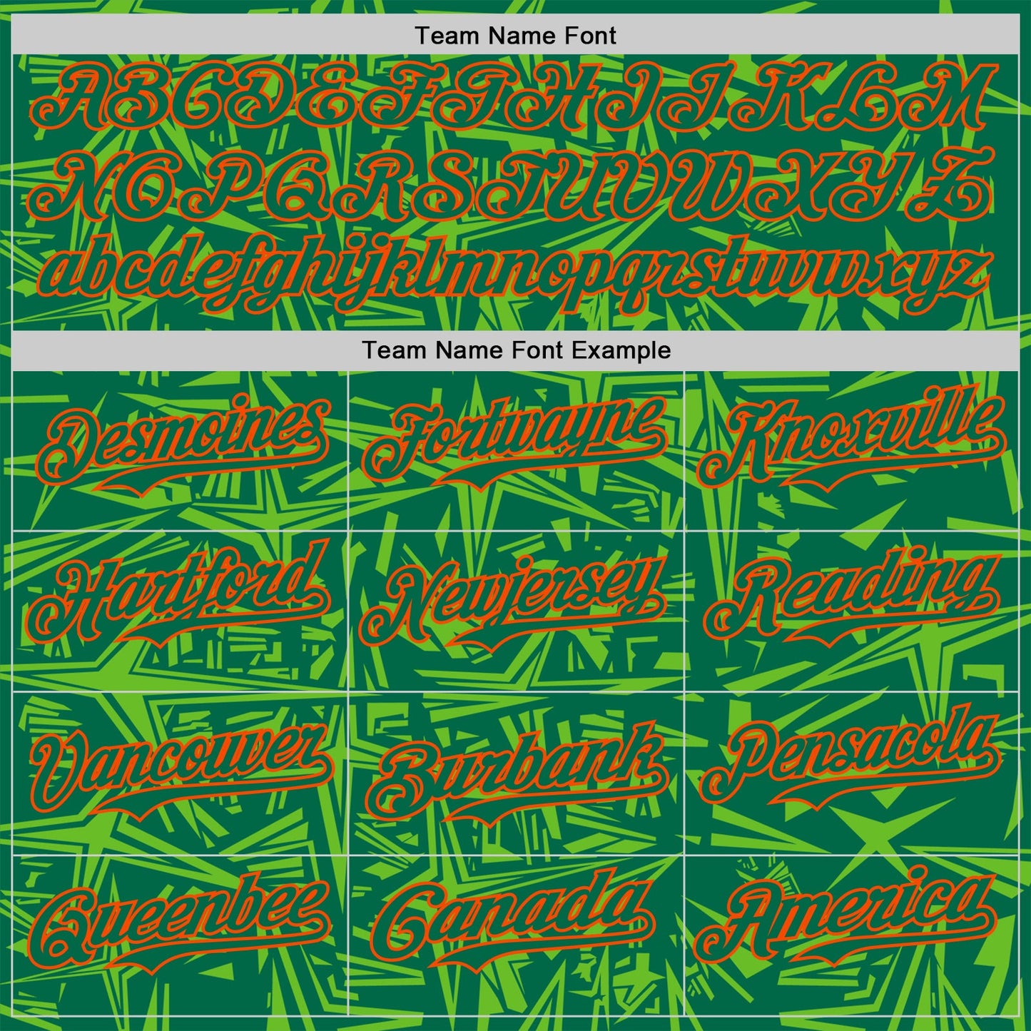 Custom Kelly Green Aurora Green-Orange Geometric Cyber Starburst Authentic Baseball Jersey view 4