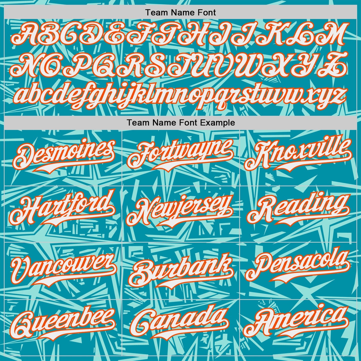 Custom Teal White Ice Blue-Orange Geometric Cyber Starburst Authentic Baseball Jersey view 4
