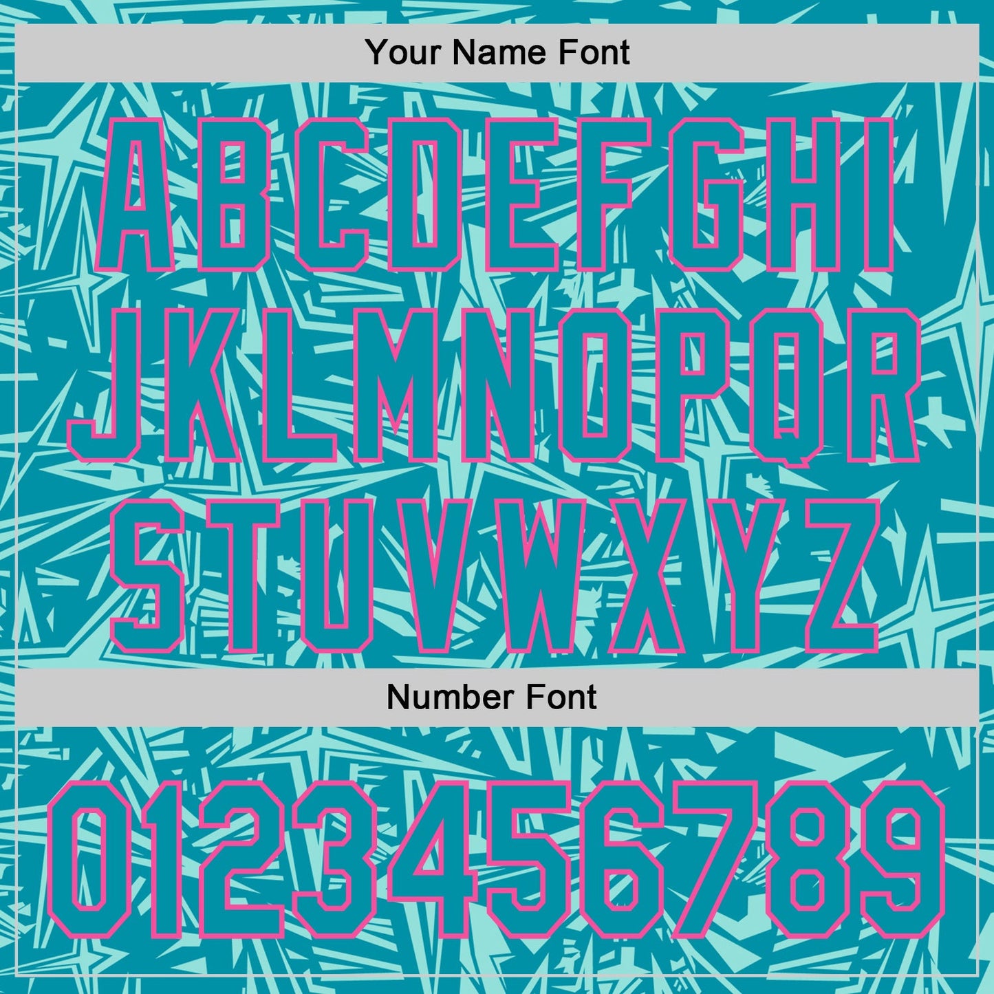 Custom Teal Ice Blue-Pink Geometric Cyber Starburst Authentic Baseball Jersey view 5