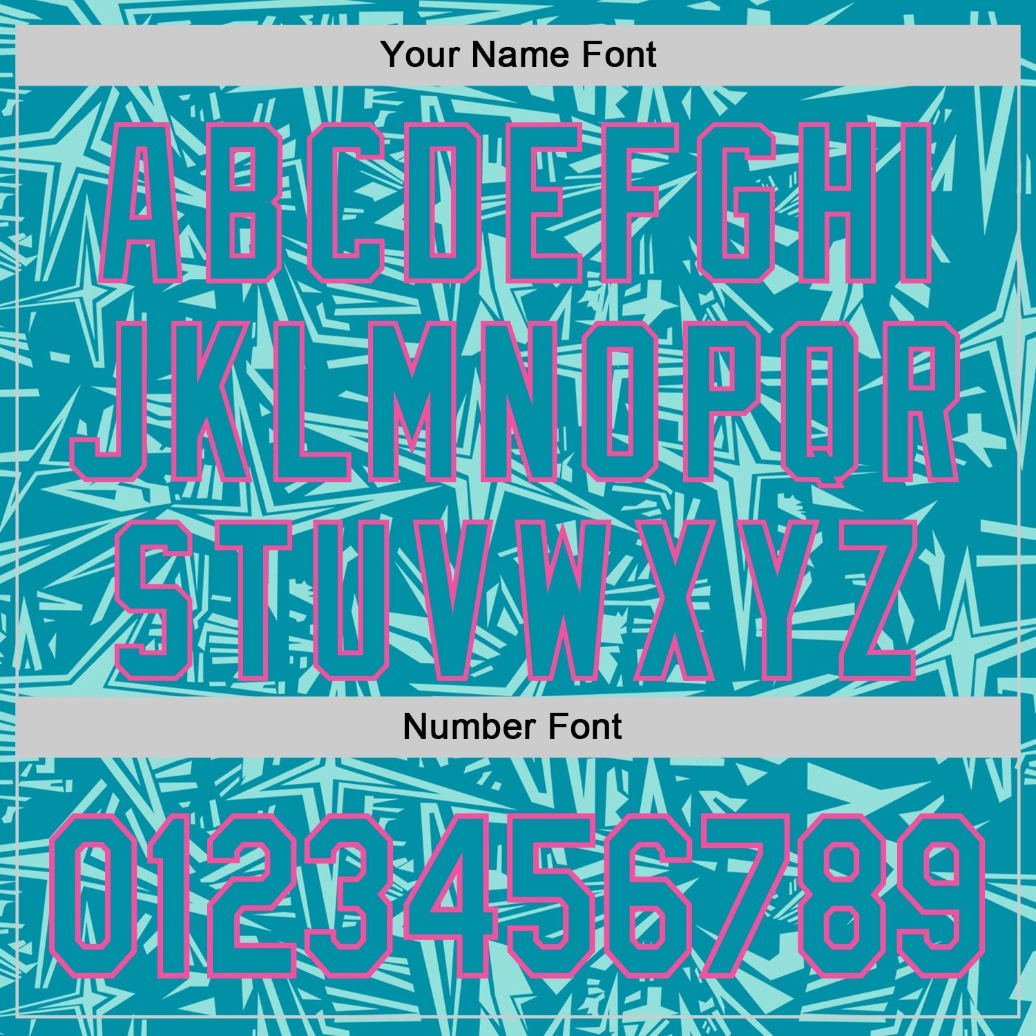Custom Teal Ice Blue-Pink Geometric Cyber Starburst Authentic Baseball Jersey view 5