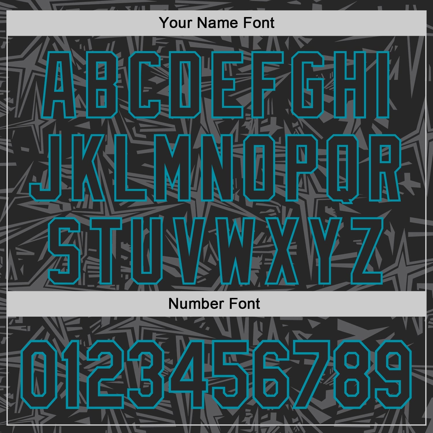 Custom Black Steel Gray-Teal Geometric Cyber Starburst Authentic Baseball Jersey view 5