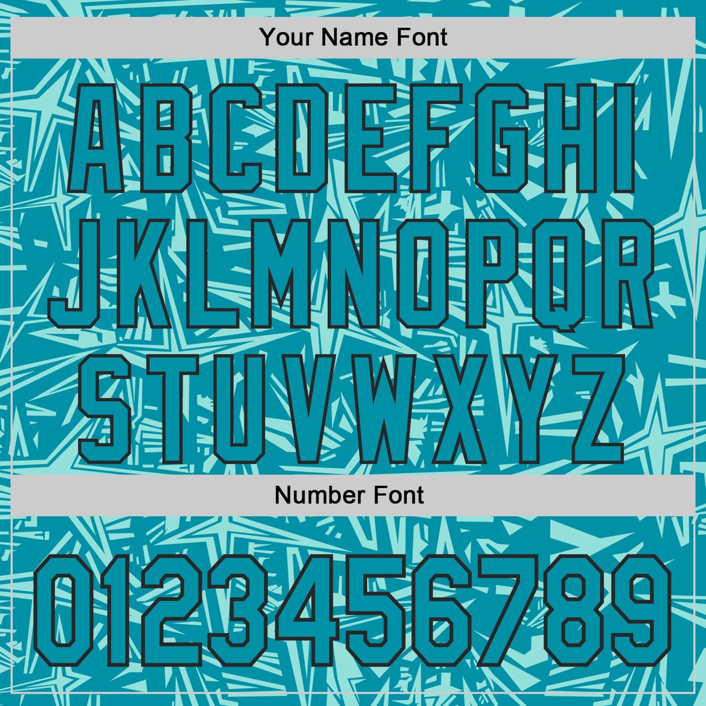 Custom Teal Ice Blue-Black Geometric Cyber Starburst Authentic Baseball Jersey view 5