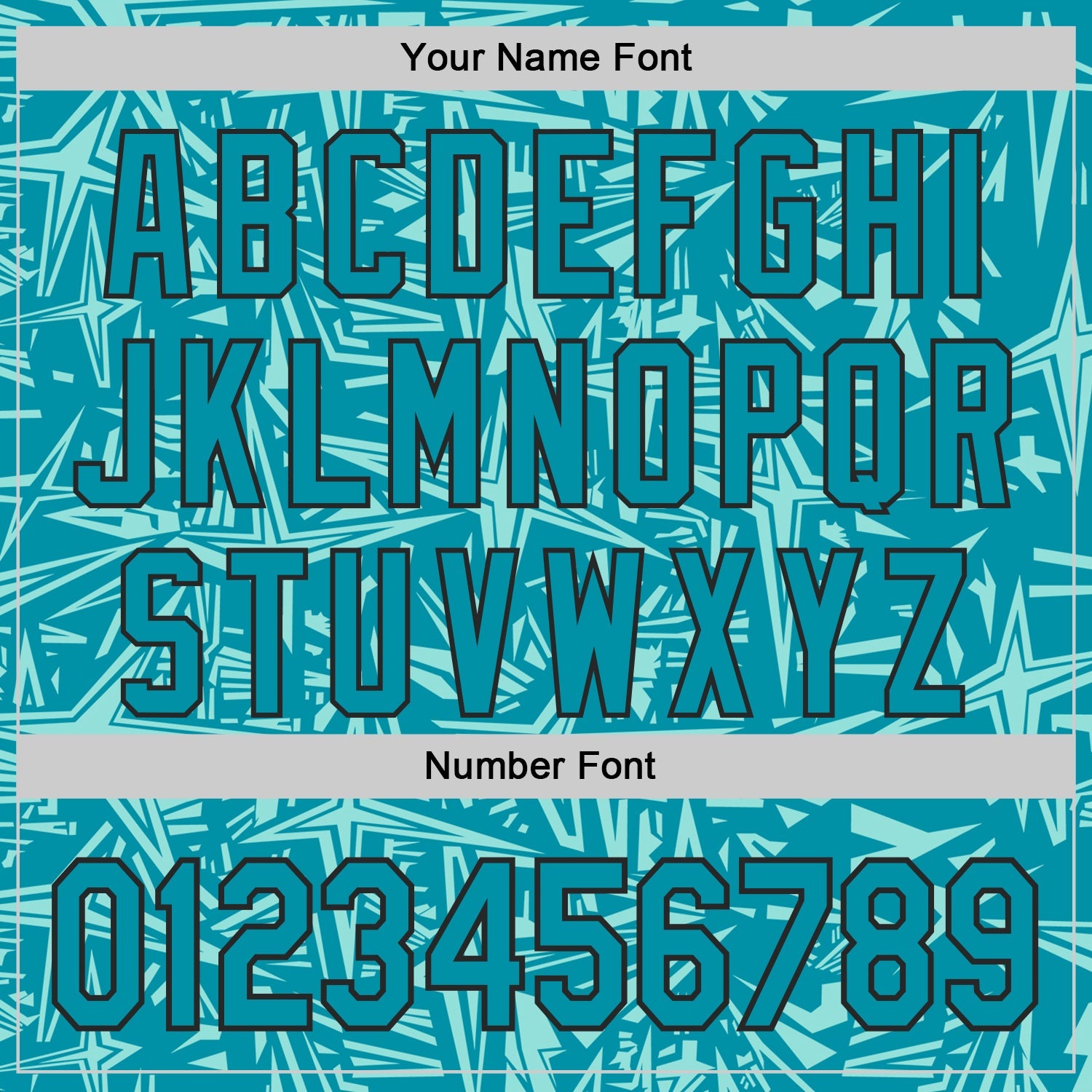 Custom Teal Ice Blue-Black Geometric Cyber Starburst Authentic Baseball Jersey view 5
