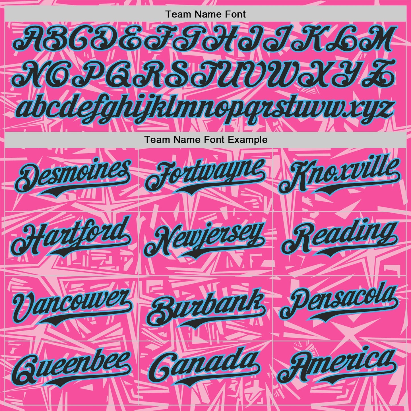 Custom Pink Black Light Pink-Sky Blue Geometric Cyber Starburst Authentic Baseball Jersey view 4