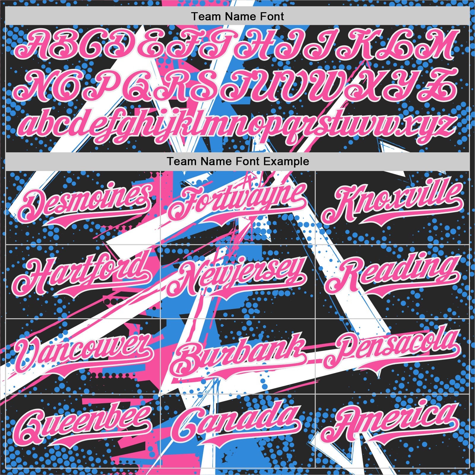 Custom Black White Electric Blue-Pink Geometric Shards Dot Grid Authentic Baseball Jersey view 4