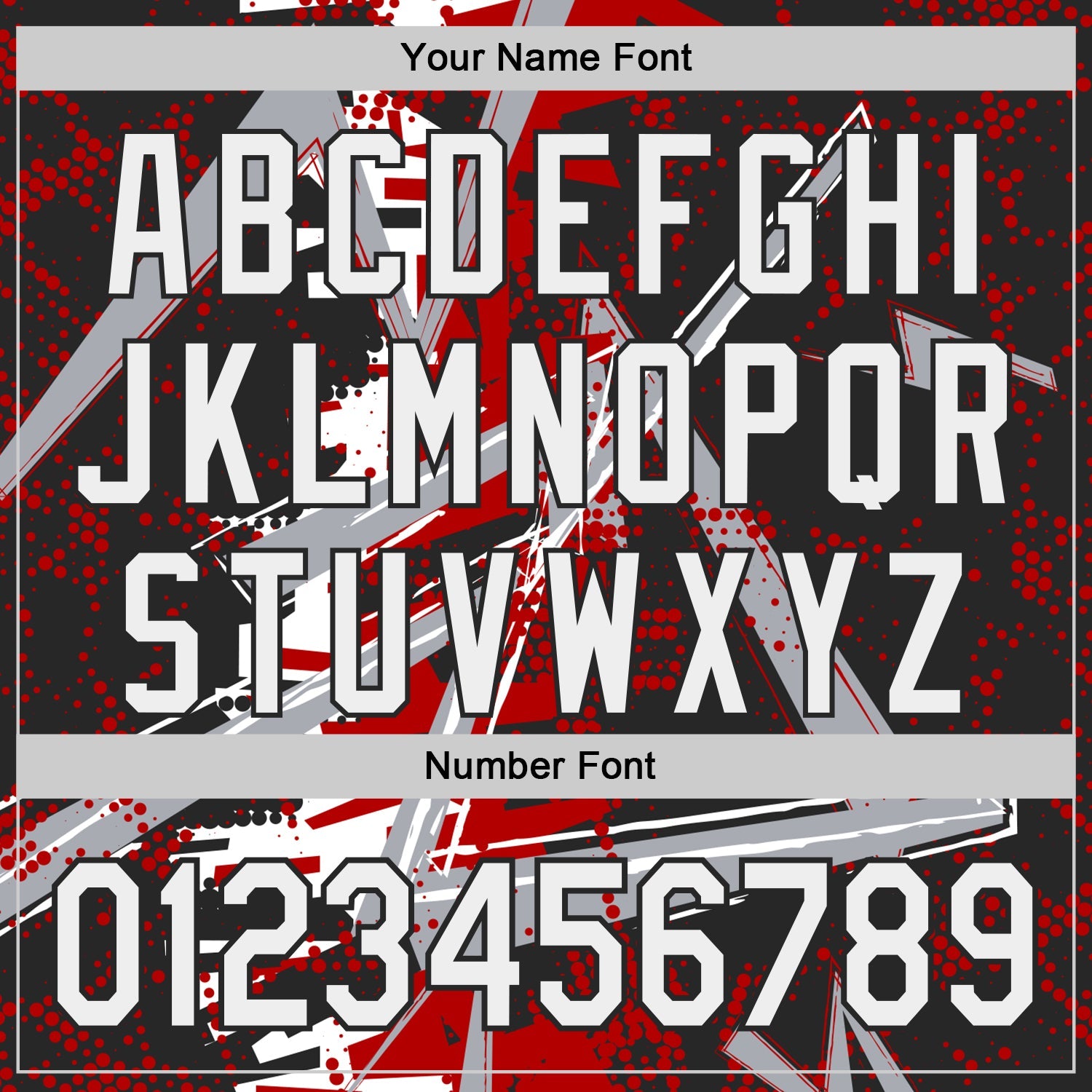 Custom Black White Red-Gray Geometric Shards Dot Grid Authentic Baseball Jersey view 5