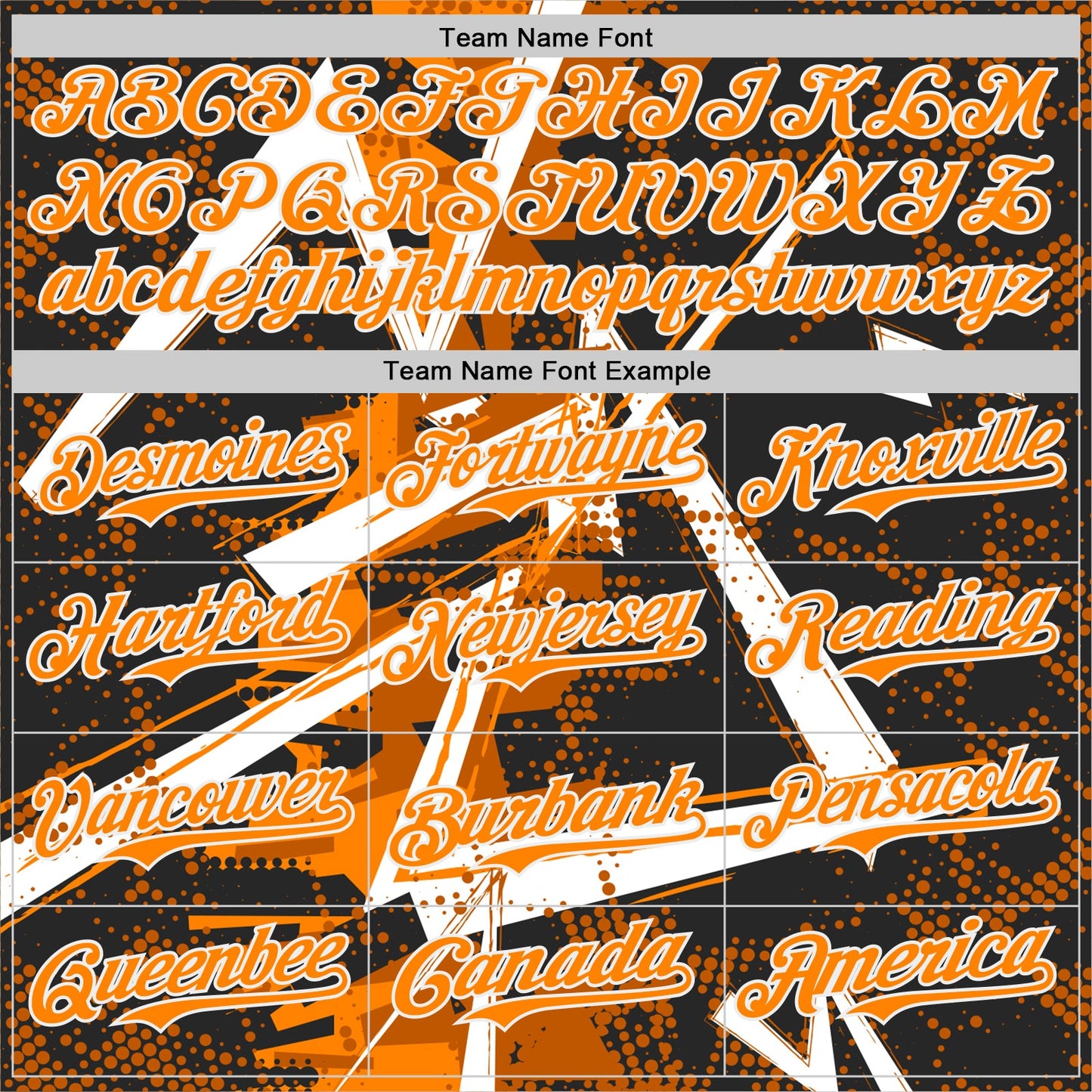 Custom Black White-Bay Orange Geometric Shards Dot Grid Authentic Baseball Jersey view 4