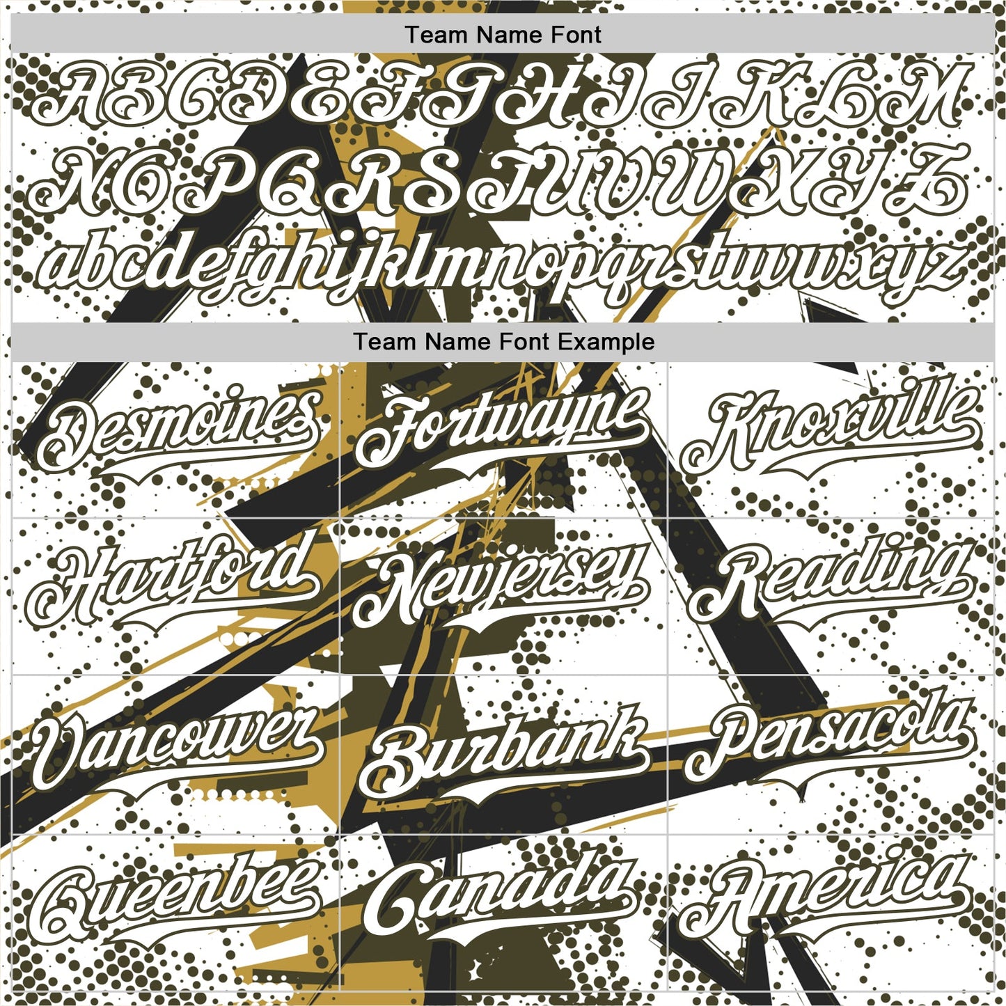 Custom White Black Olive-Old Gold Geometric Shards Dot Grid Authentic Baseball Jersey view 4