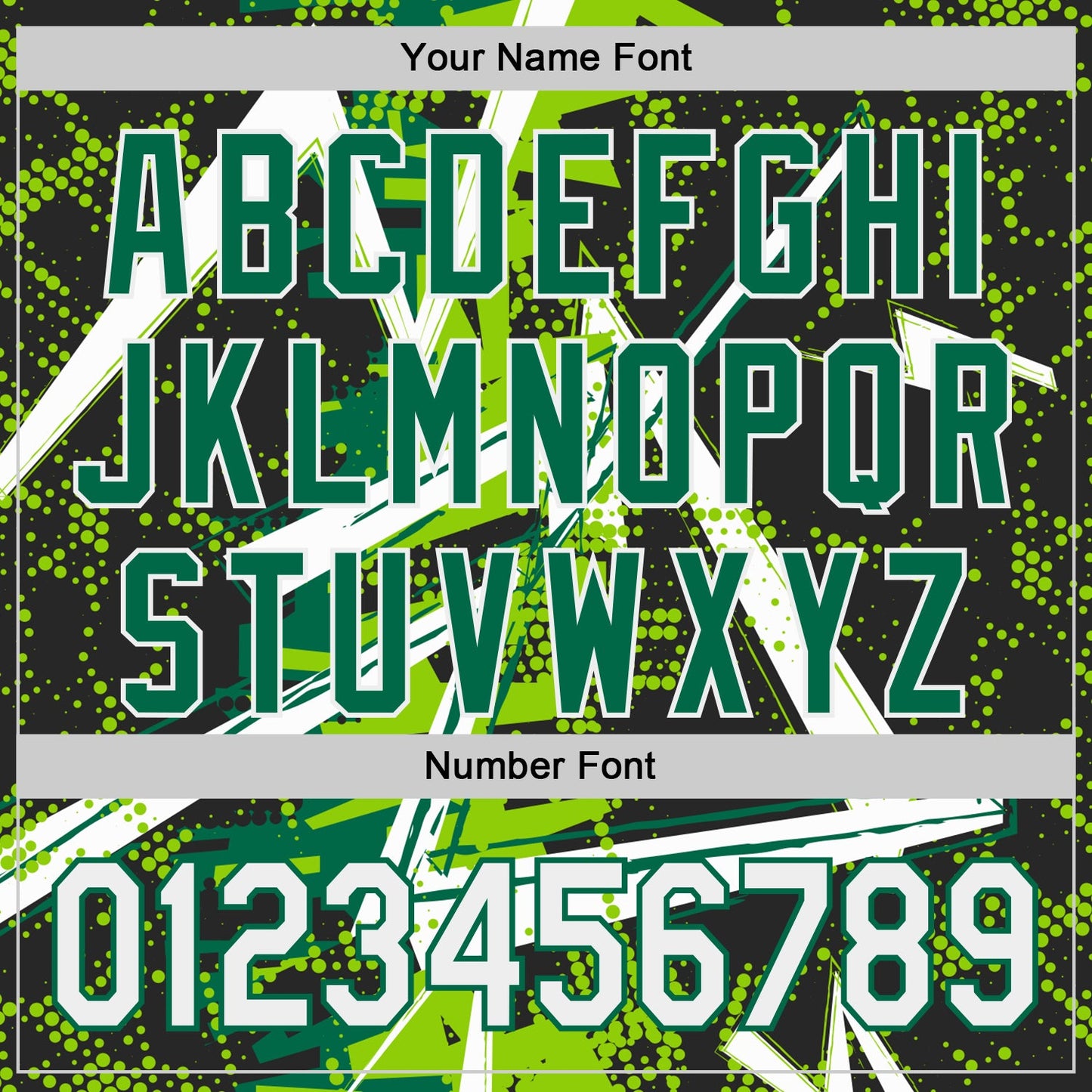 Custom Black White Neon Green-Kelly Green Geometric Shards Dot Grid Authentic Baseball Jersey view 5