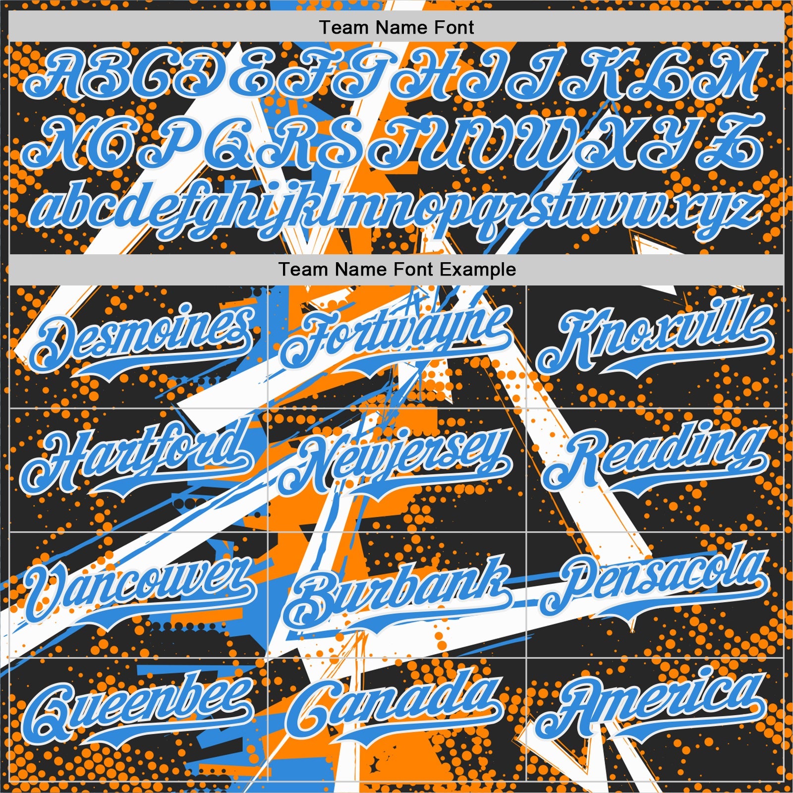 Custom Black White Bay Orange-Electric Blue Geometric Shards Dot Grid Authentic Baseball Jersey view 4