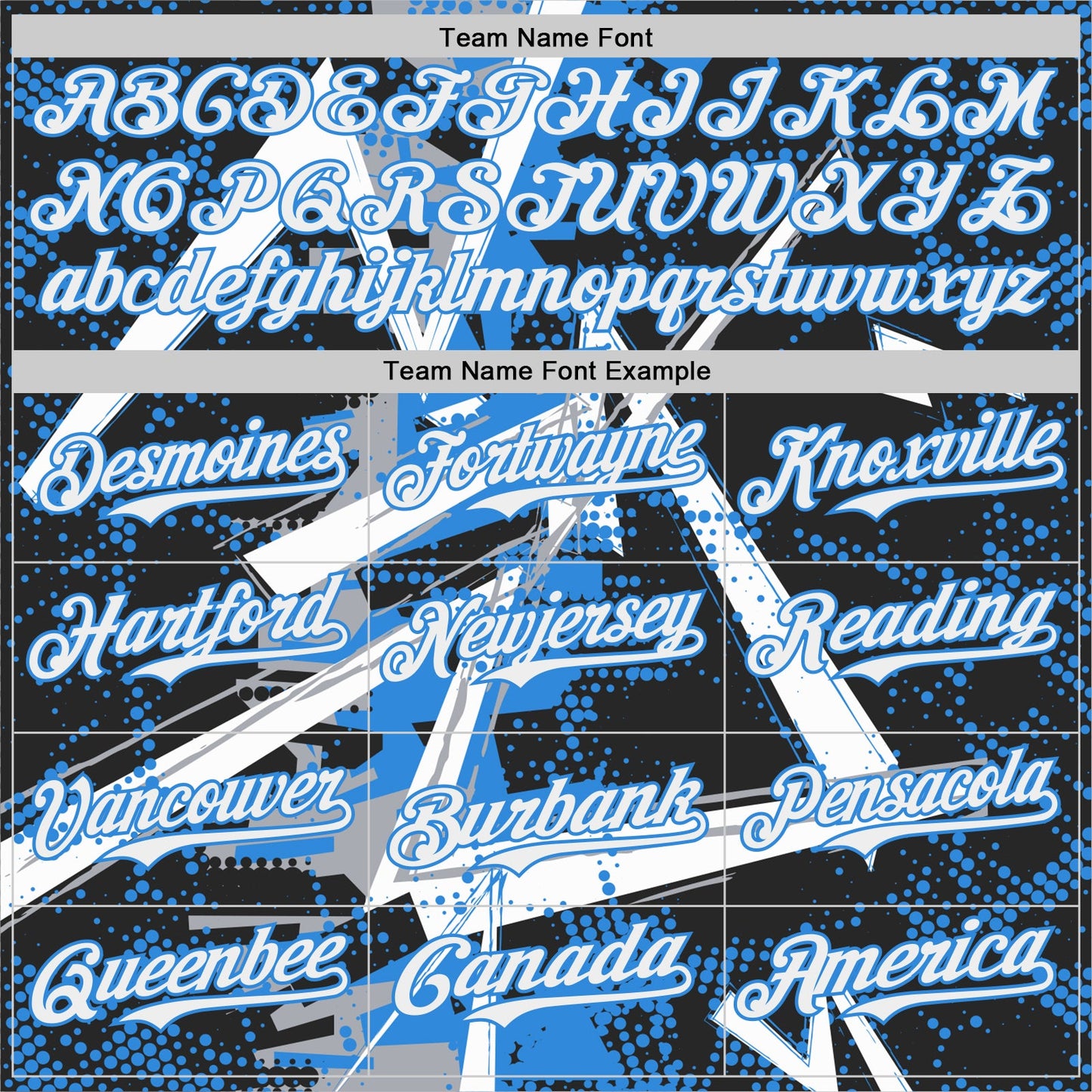 Custom Black White Gray-Electric Blue Geometric Shards Dot Grid Authentic Baseball Jersey view 4