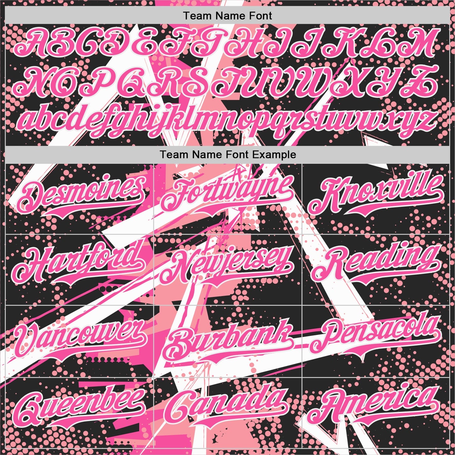 Custom Black White Medium Pink-Pink Geometric Shards Dot Grid Authentic Baseball Jersey view 4