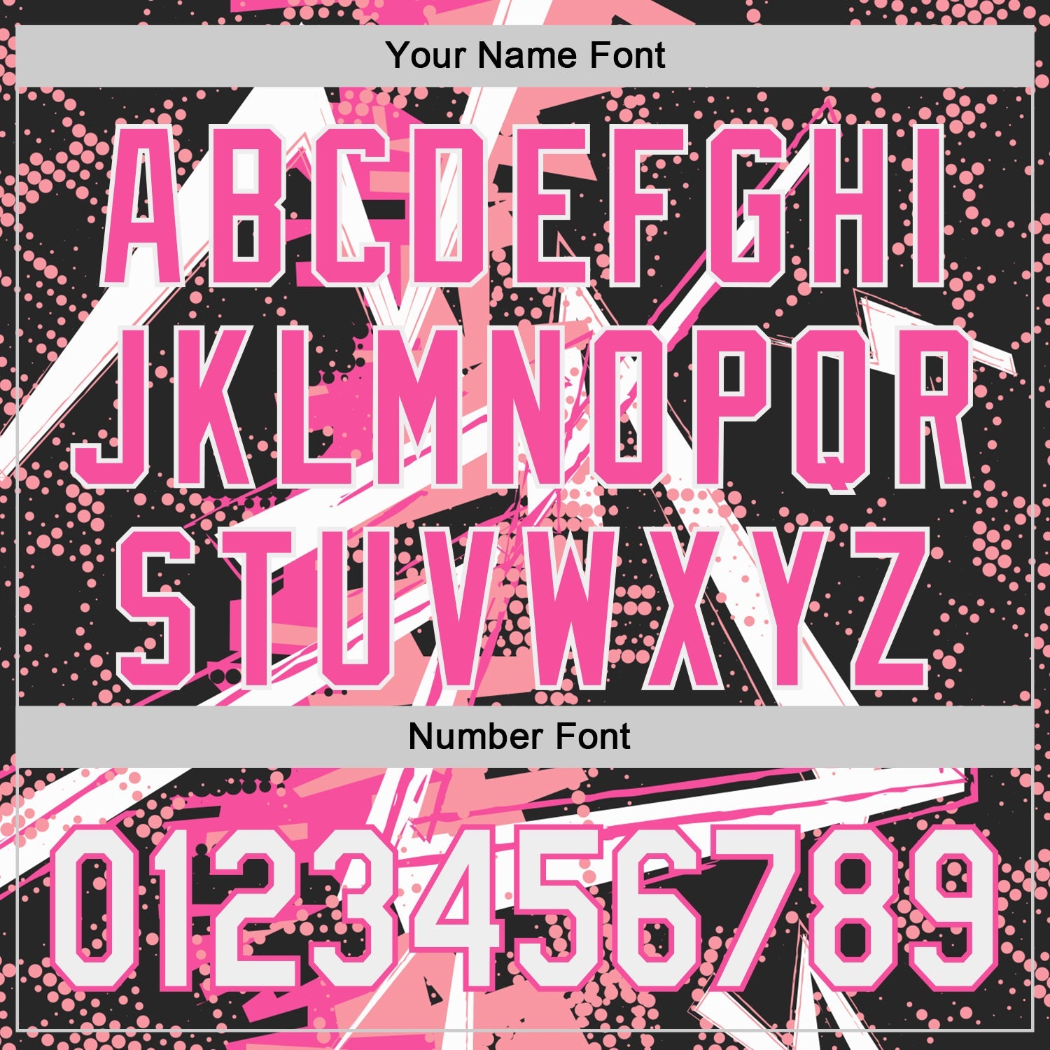 Custom Black White Medium Pink-Pink Geometric Shards Dot Grid Authentic Baseball Jersey view 5