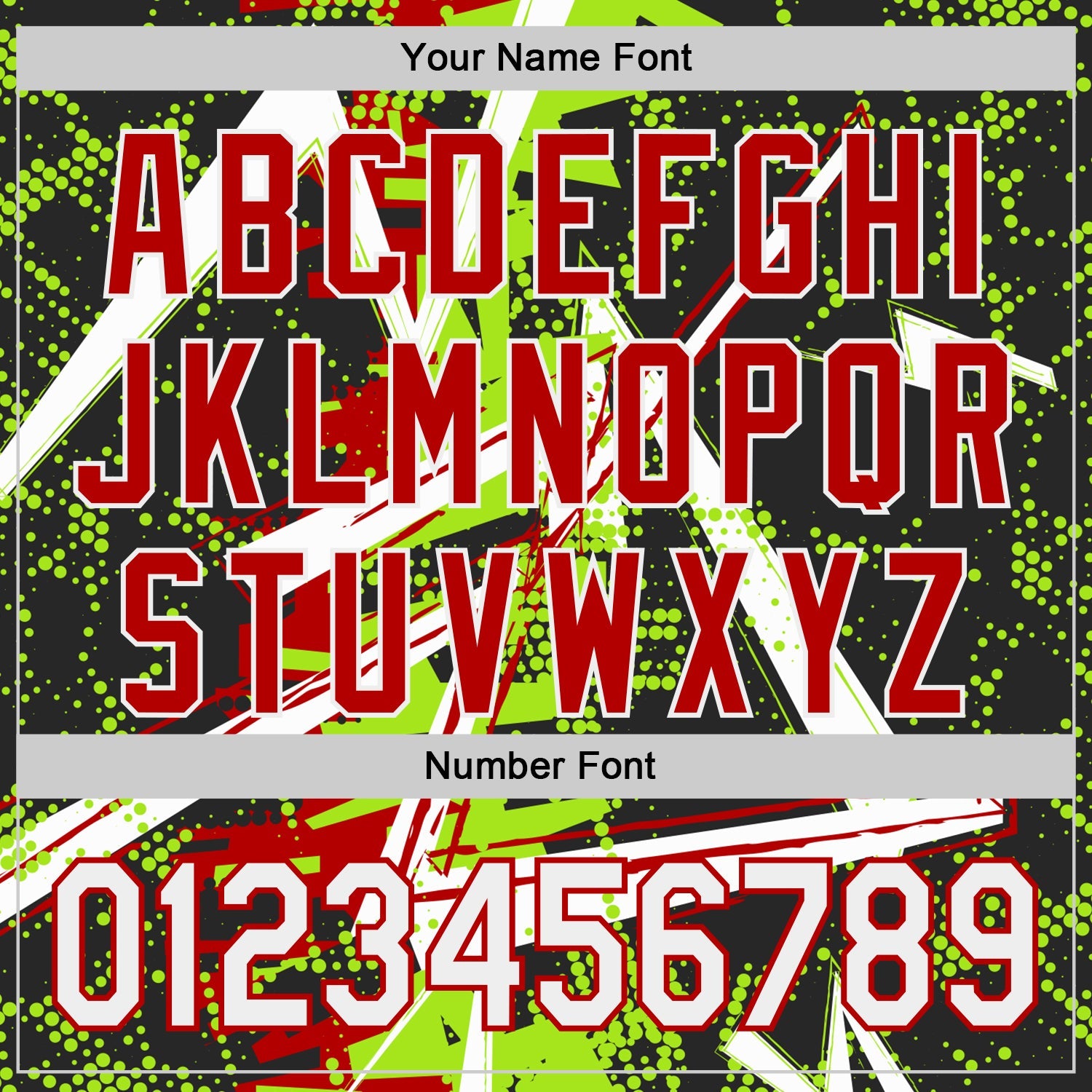 Custom Black White Neon Green-Red Geometric Shards Dot Grid Authentic Baseball Jersey view 5