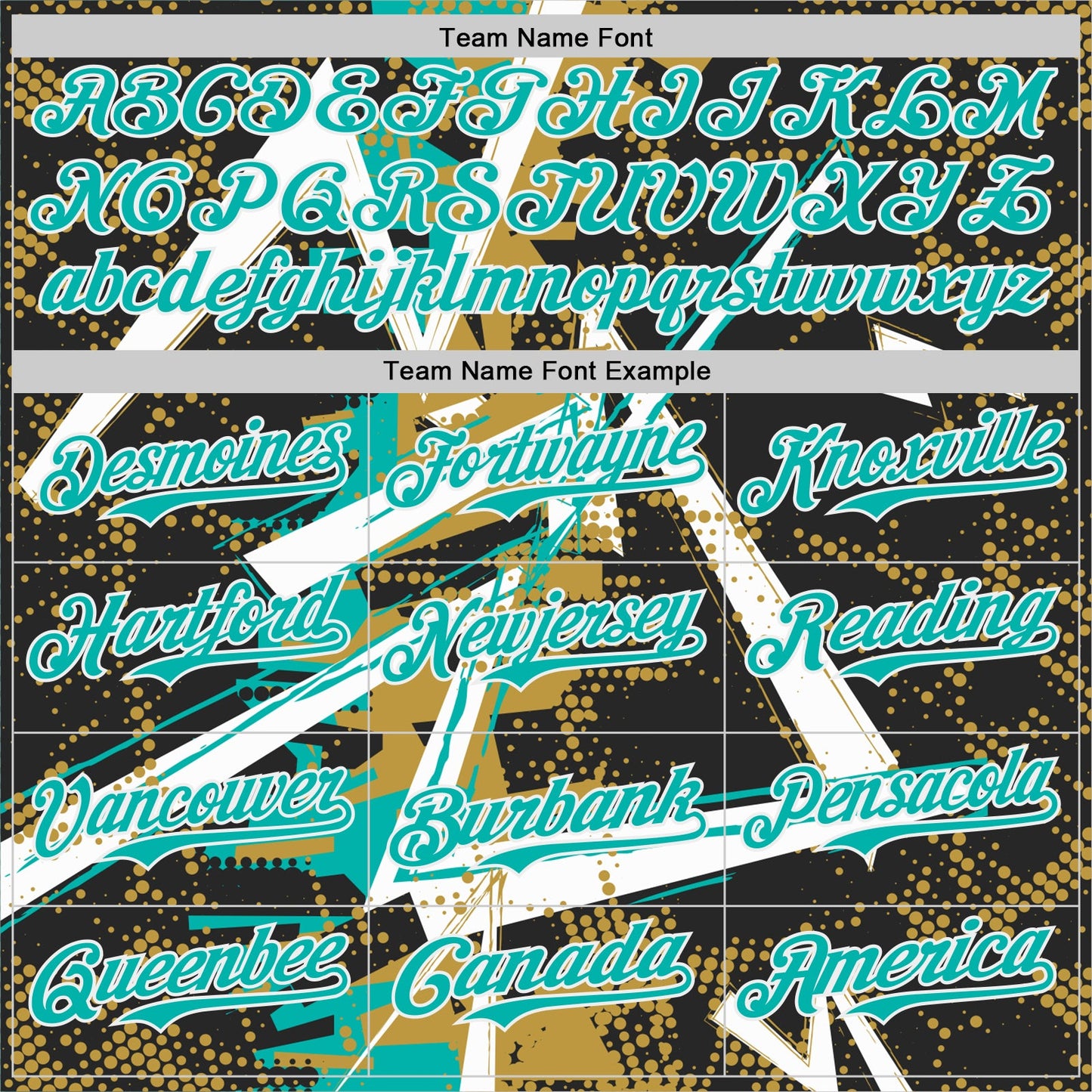 Custom Black White Old Gold-Aqua Geometric Shards Dot Grid Authentic Baseball Jersey view 4
