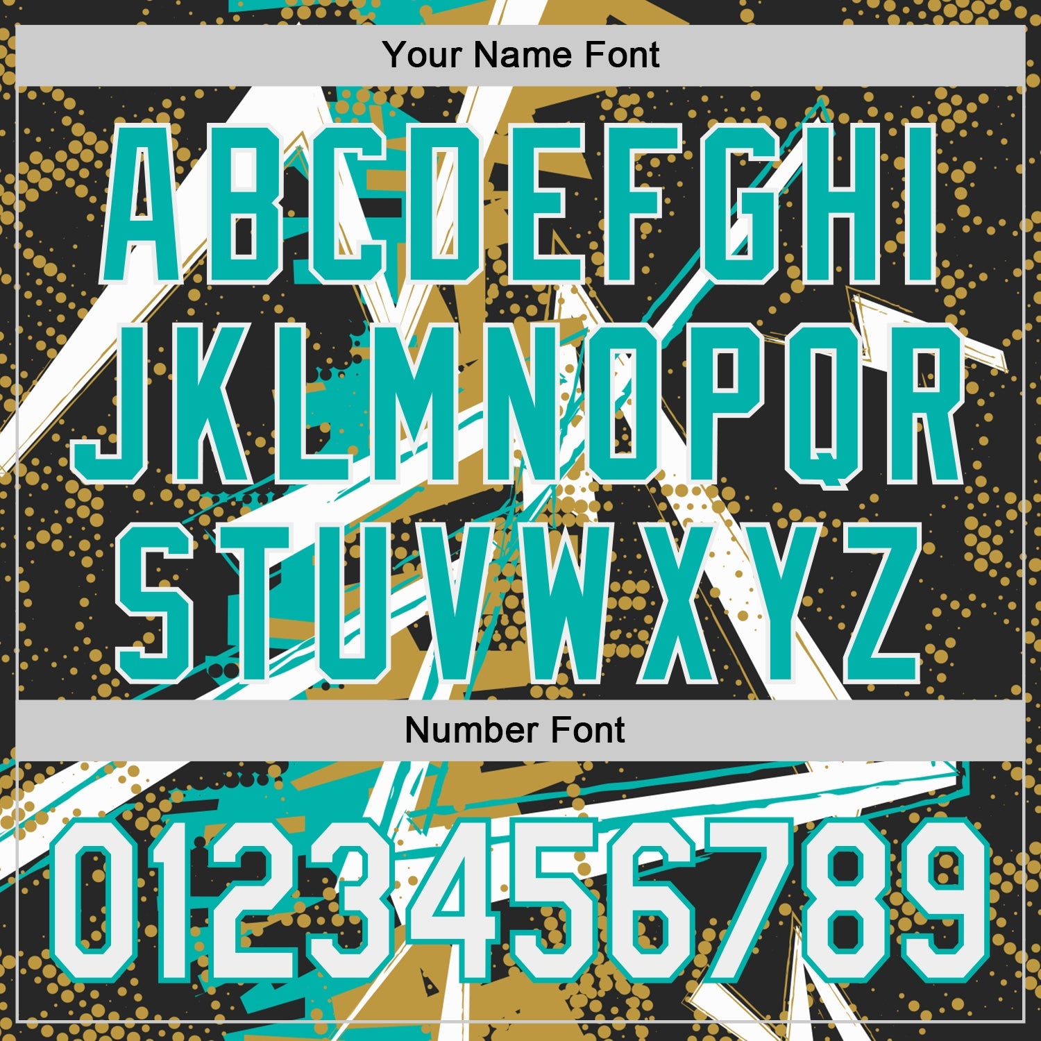 Custom Black White Old Gold-Aqua Geometric Shards Dot Grid Authentic Baseball Jersey view 5