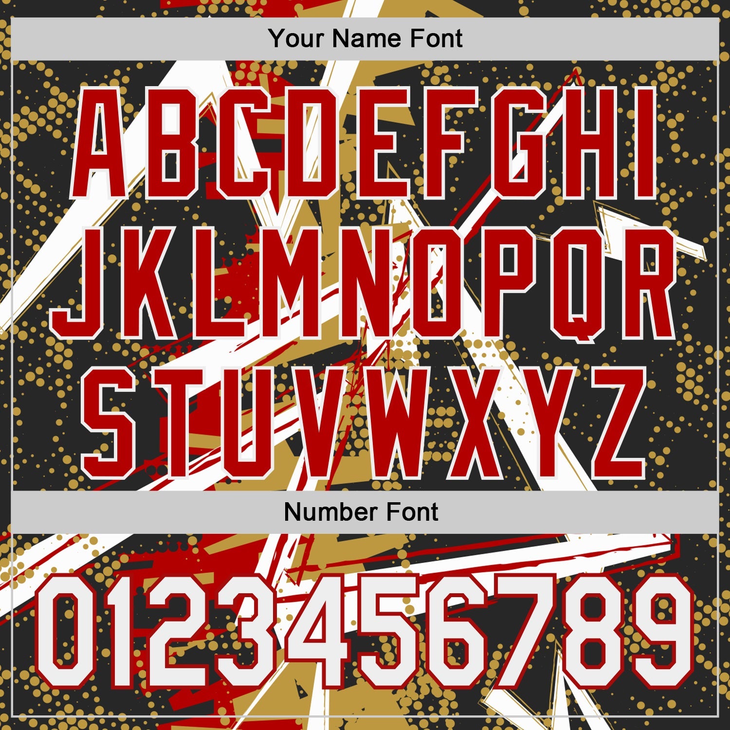 Custom Black White Old Gold-Red Geometric Shards Dot Grid Authentic Baseball Jersey view 5