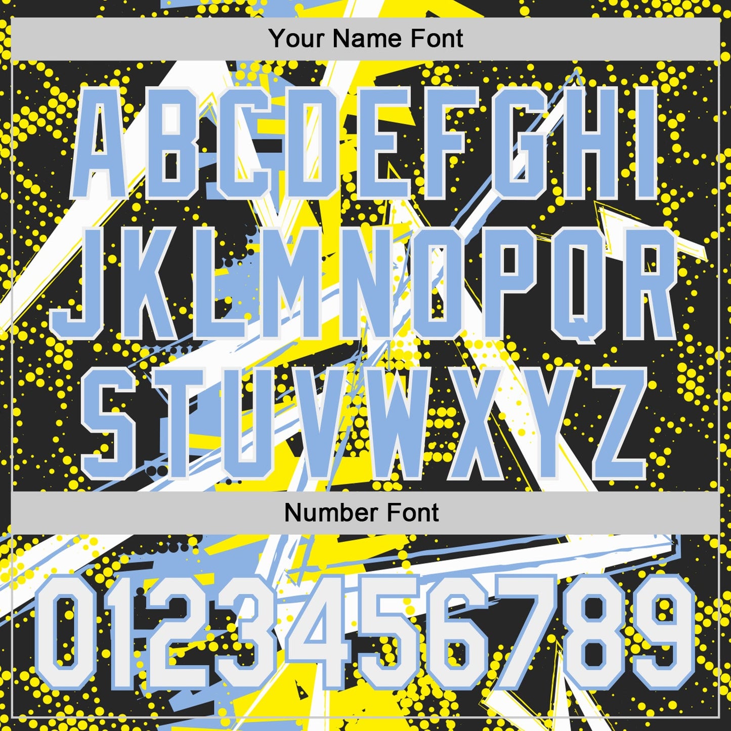 Custom Black White Light Yellow-Light Blue Geometric Shards Dot Grid Authentic Baseball Jersey view 5