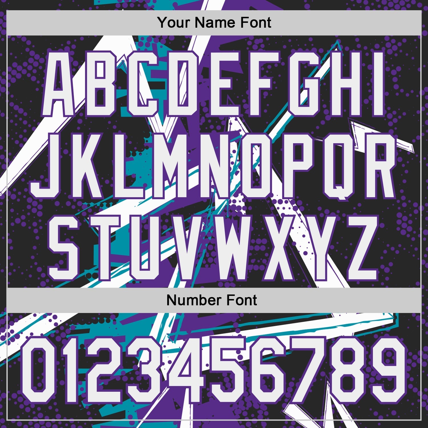 Custom Black White Teal-Purple Geometric Shards Dot Grid Authentic Baseball Jersey view 5