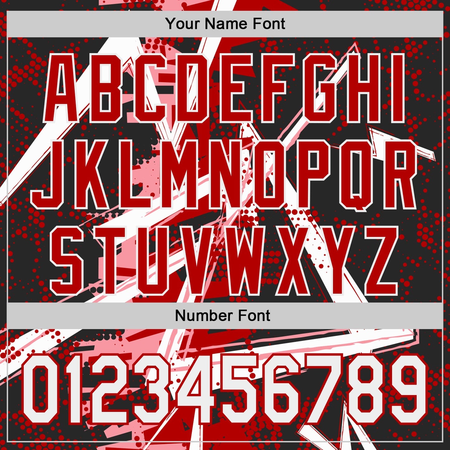 Custom Black White Medium Pink-Red Geometric Shards Dot Grid Authentic Baseball Jersey view 5