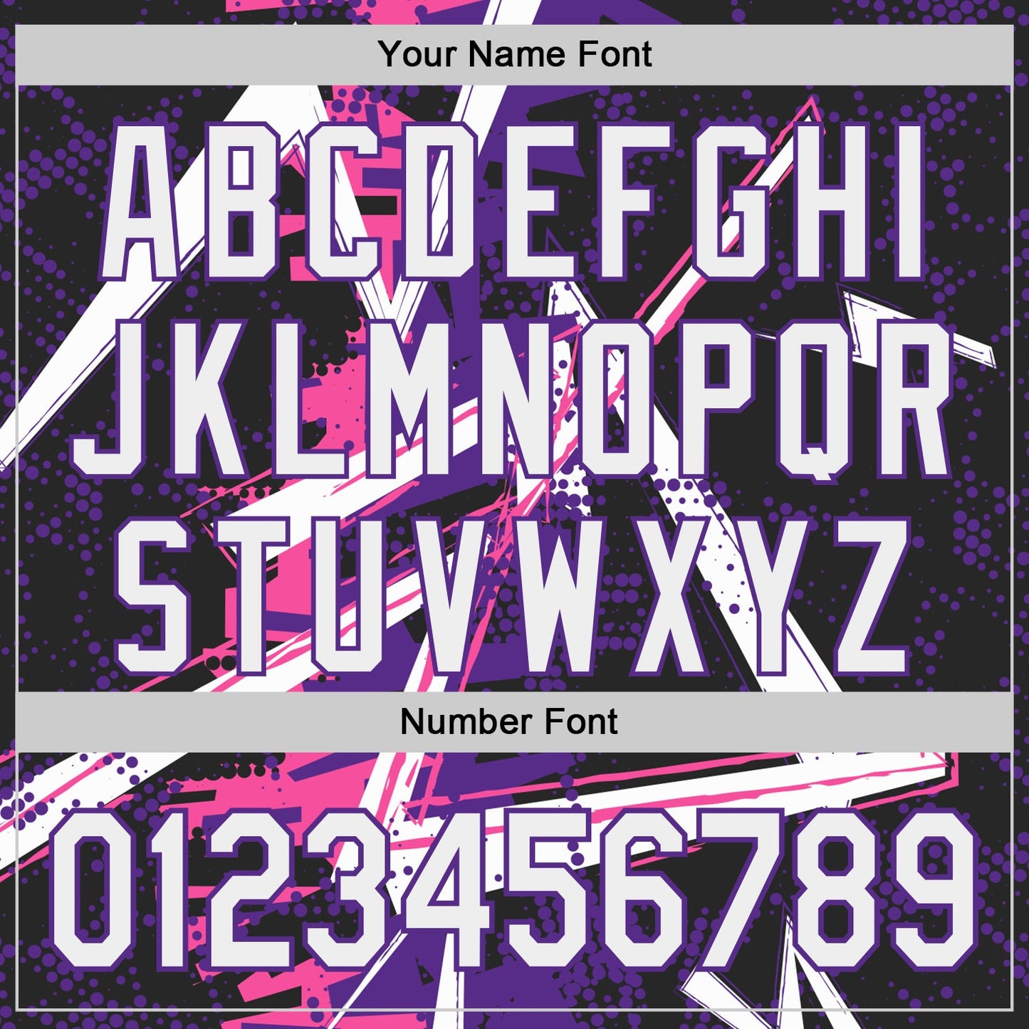 Custom Black White Pink-Purple Geometric Shards Dot Grid Authentic Baseball Jersey view 5