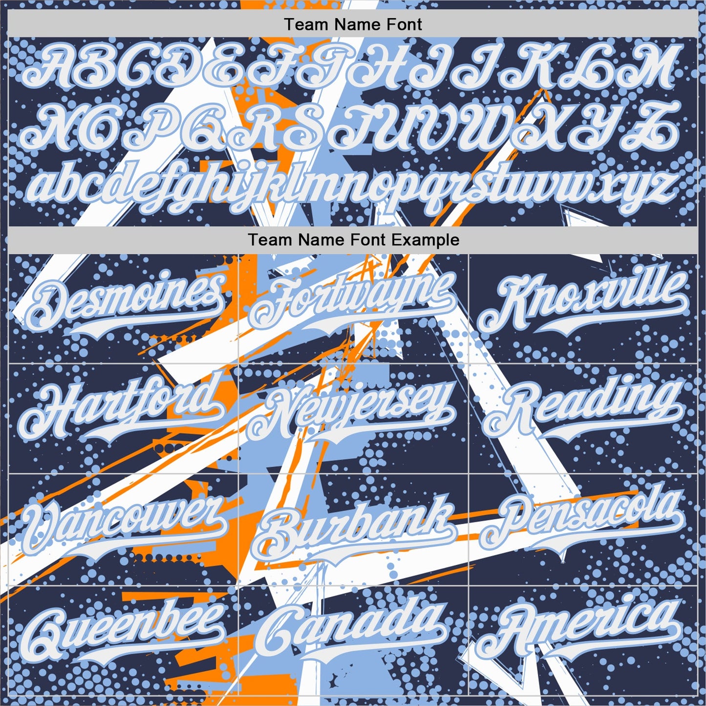Custom Navy White Bay Orange-Light Blue Geometric Shards Dot Grid Authentic Baseball Jersey view 4