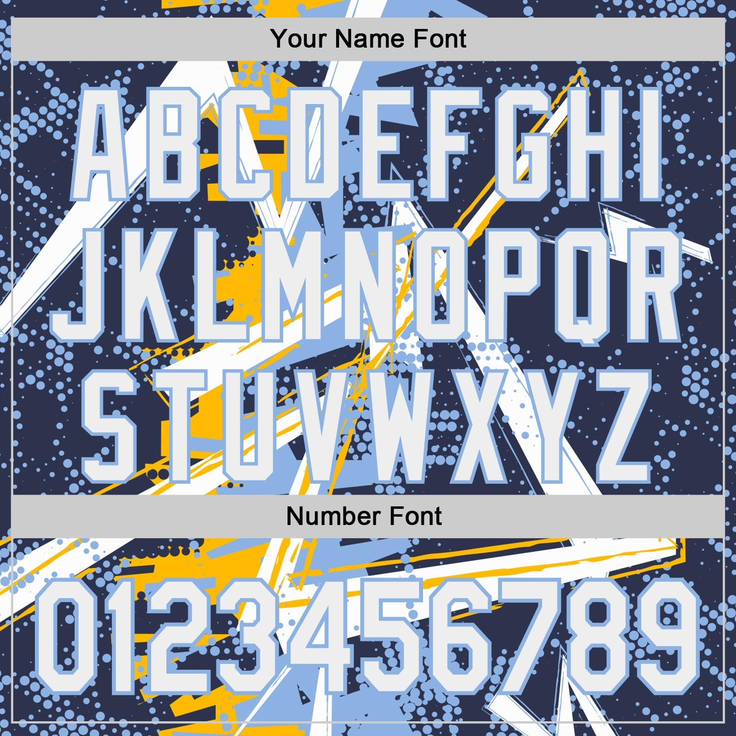 Custom Navy White Gold-Light Blue Geometric Shards Dot Grid Authentic Baseball Jersey view 5