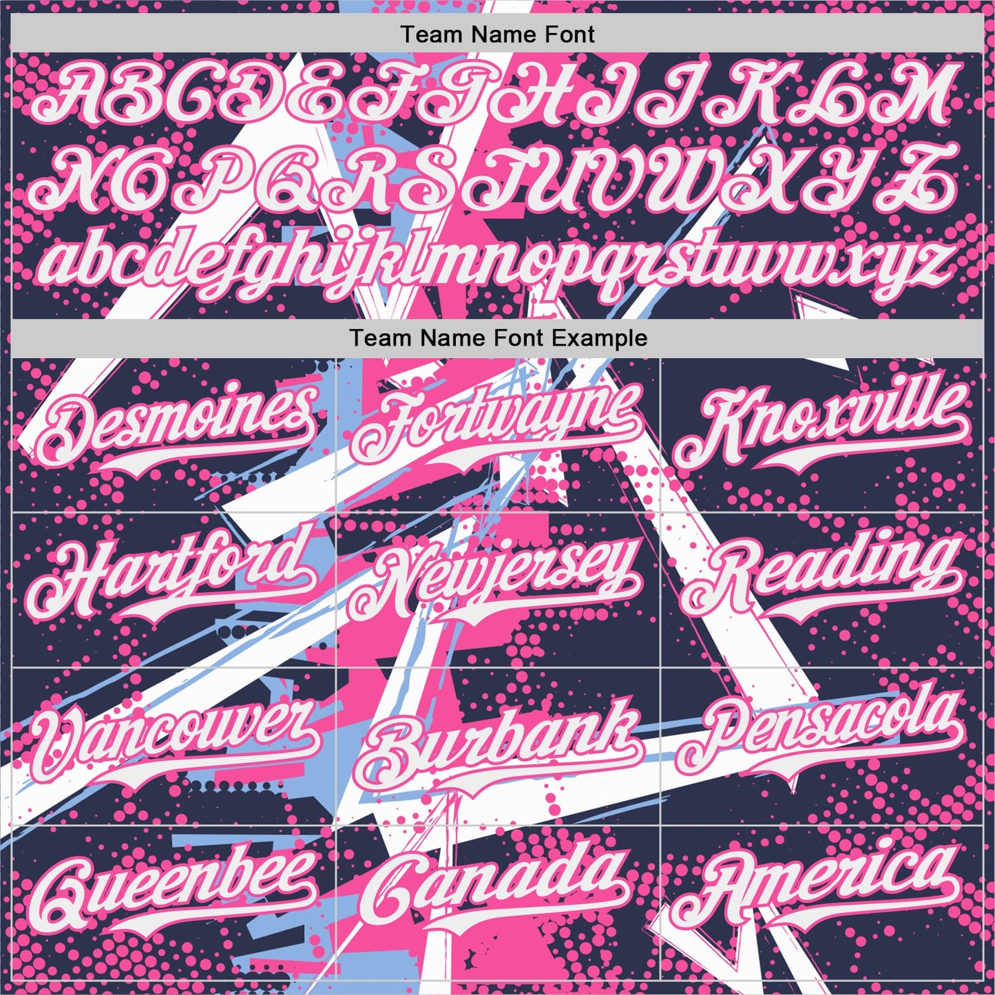 Custom Navy White Light Blue-Pink Geometric Shards Dot Grid Authentic Baseball Jersey view 4