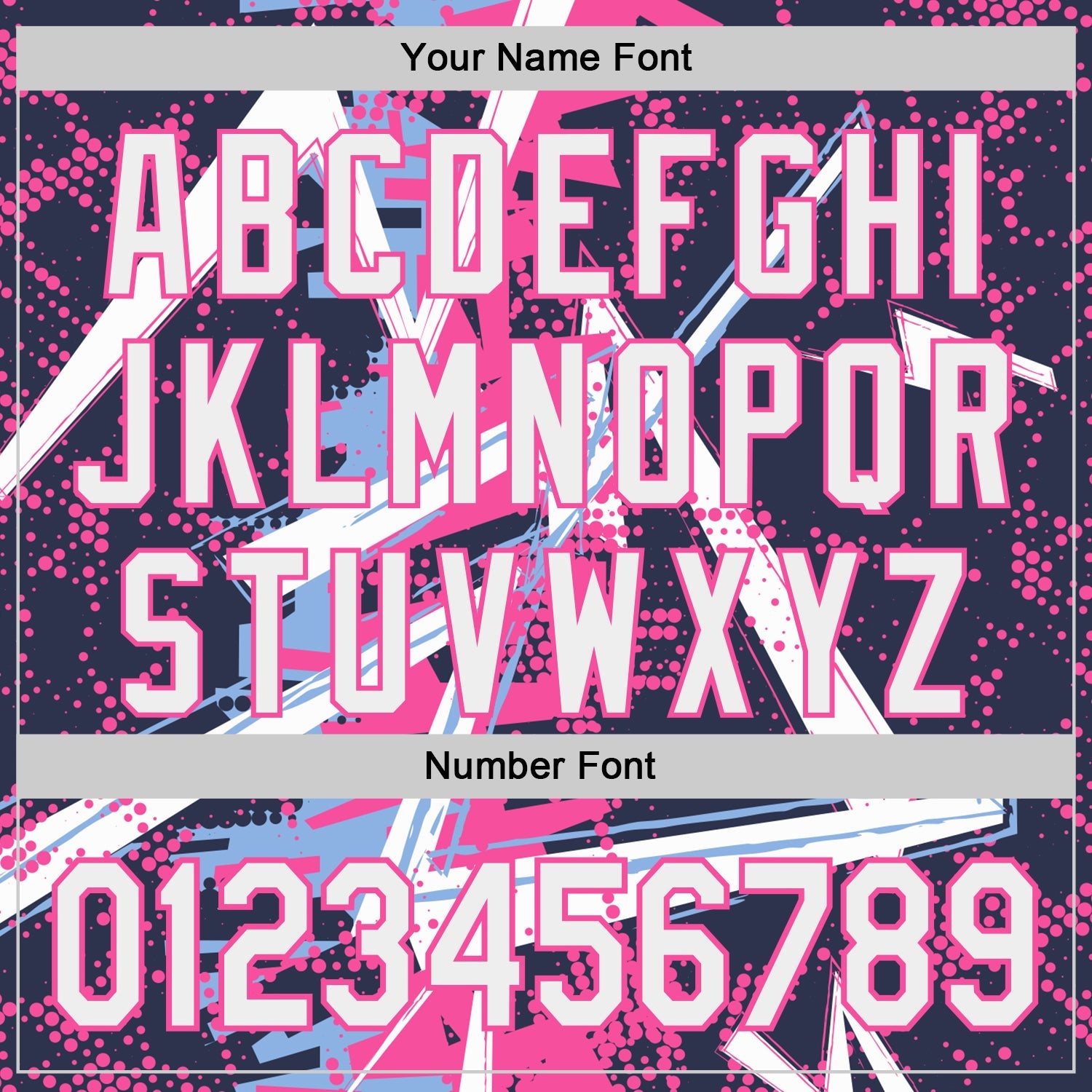 Custom Navy White Light Blue-Pink Geometric Shards Dot Grid Authentic Baseball Jersey view 5