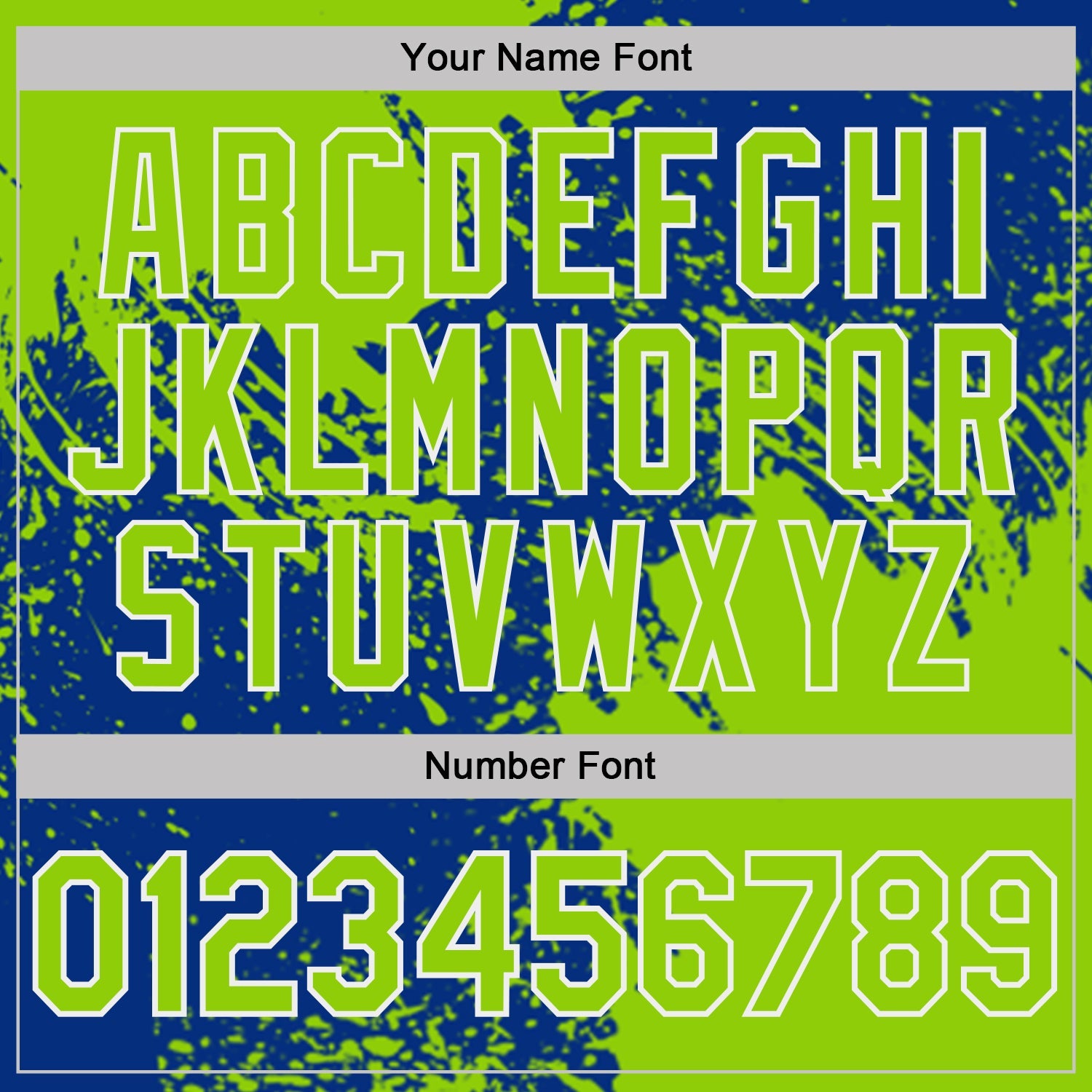 Custom Royal Neon Green-White Abstract Brush Stroke Performance T-Shirt view 4