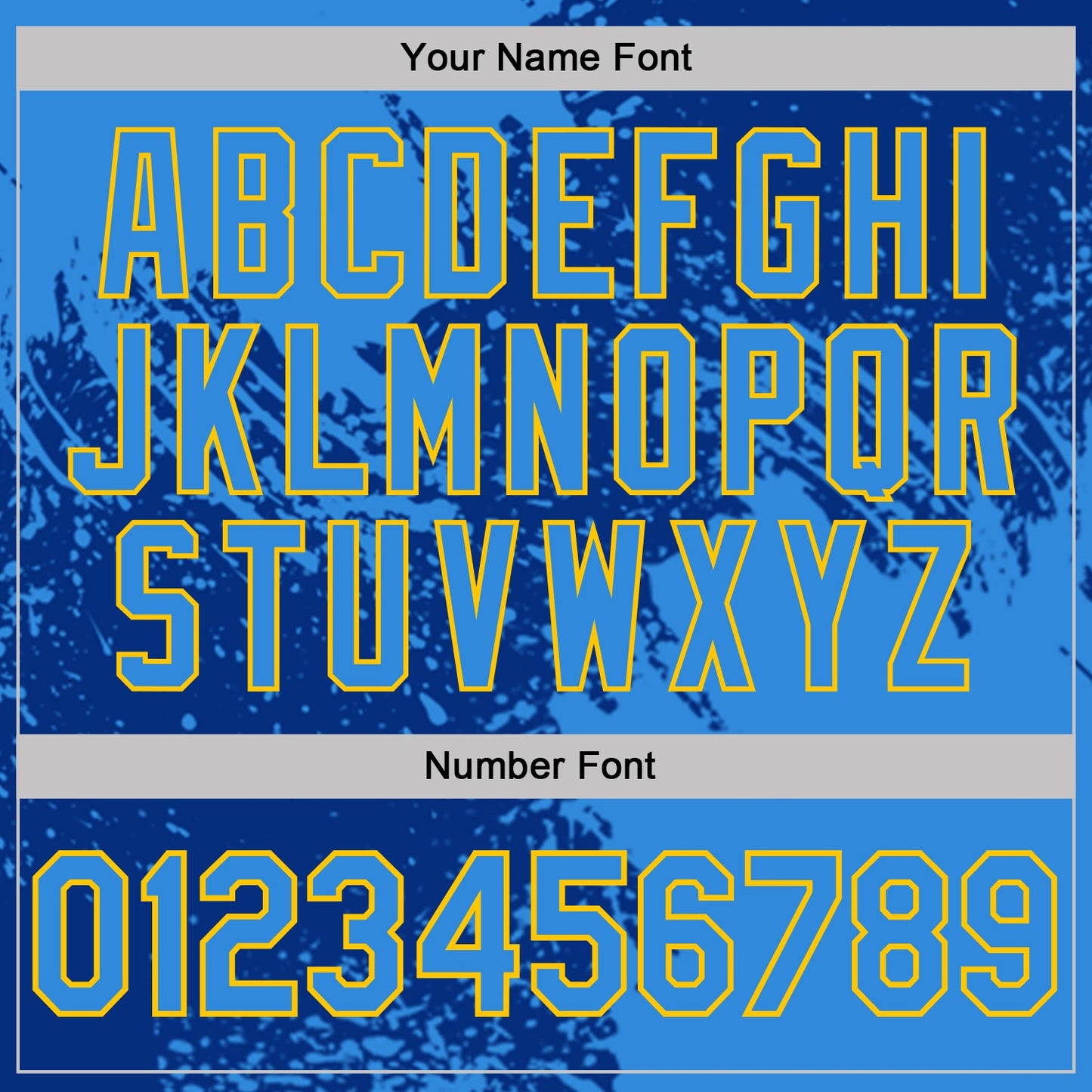 Custom Royal Powder Blue-Yellow Abstract Brush Stroke Performance T-Shirt view 4