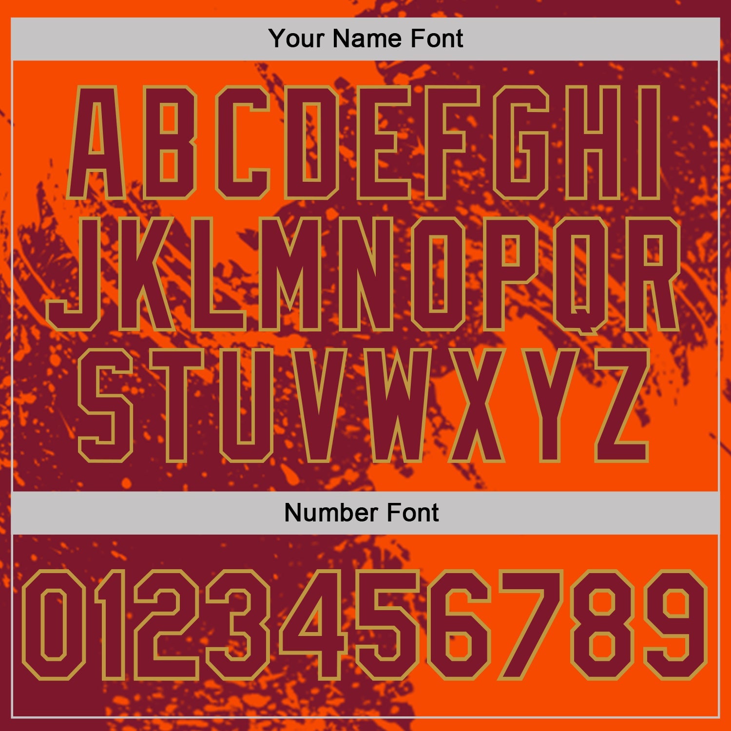 Custom Crimson Orange-Old Gold Abstract Brush Stroke Performance T-Shirt view 4