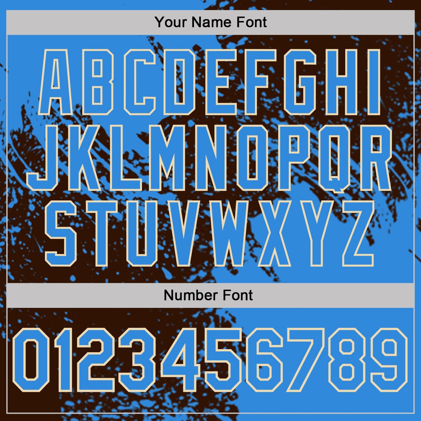 Custom Brown Powder Blue-Cream Abstract Brush Stroke Performance T-Shirt view 4