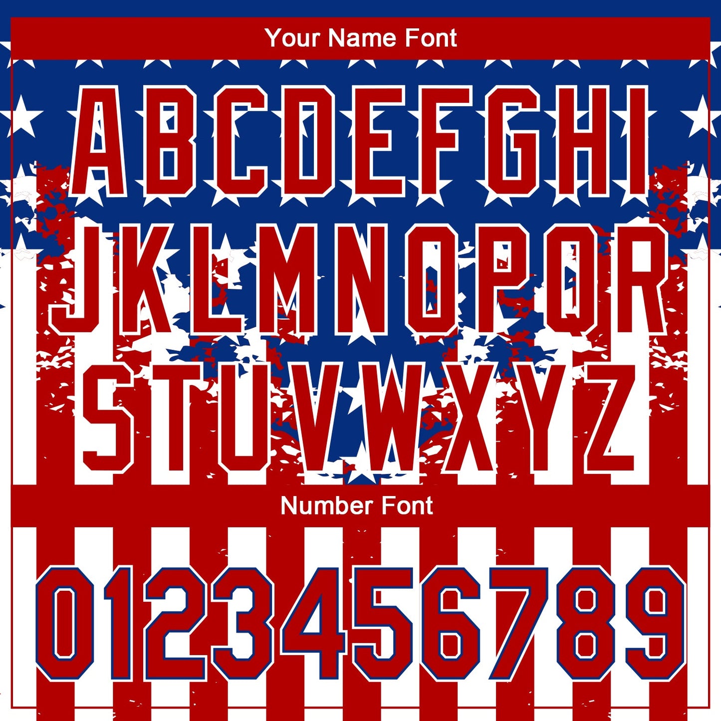 Custom Red Royal-White 3D American Flag Authentic Baseball Jersey view 5