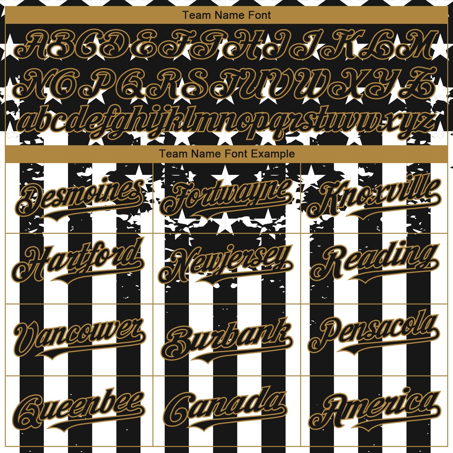 Custom Black Old Gold-White 3D American Flag Authentic Baseball Jersey view 4
