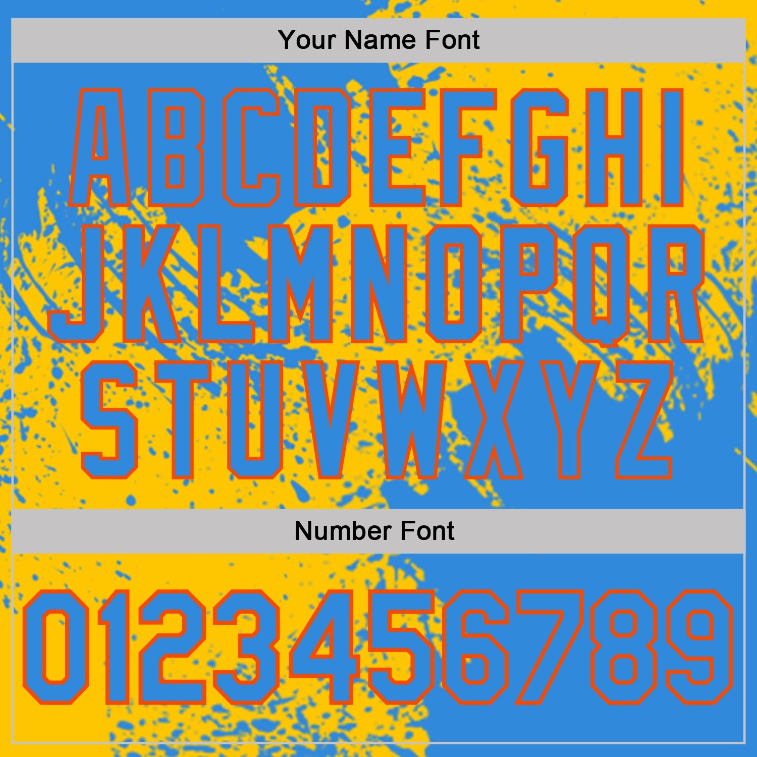Custom Yellow Powder Blue-Orange Abstract Brush Stroke Performance T-Shirt view 4
