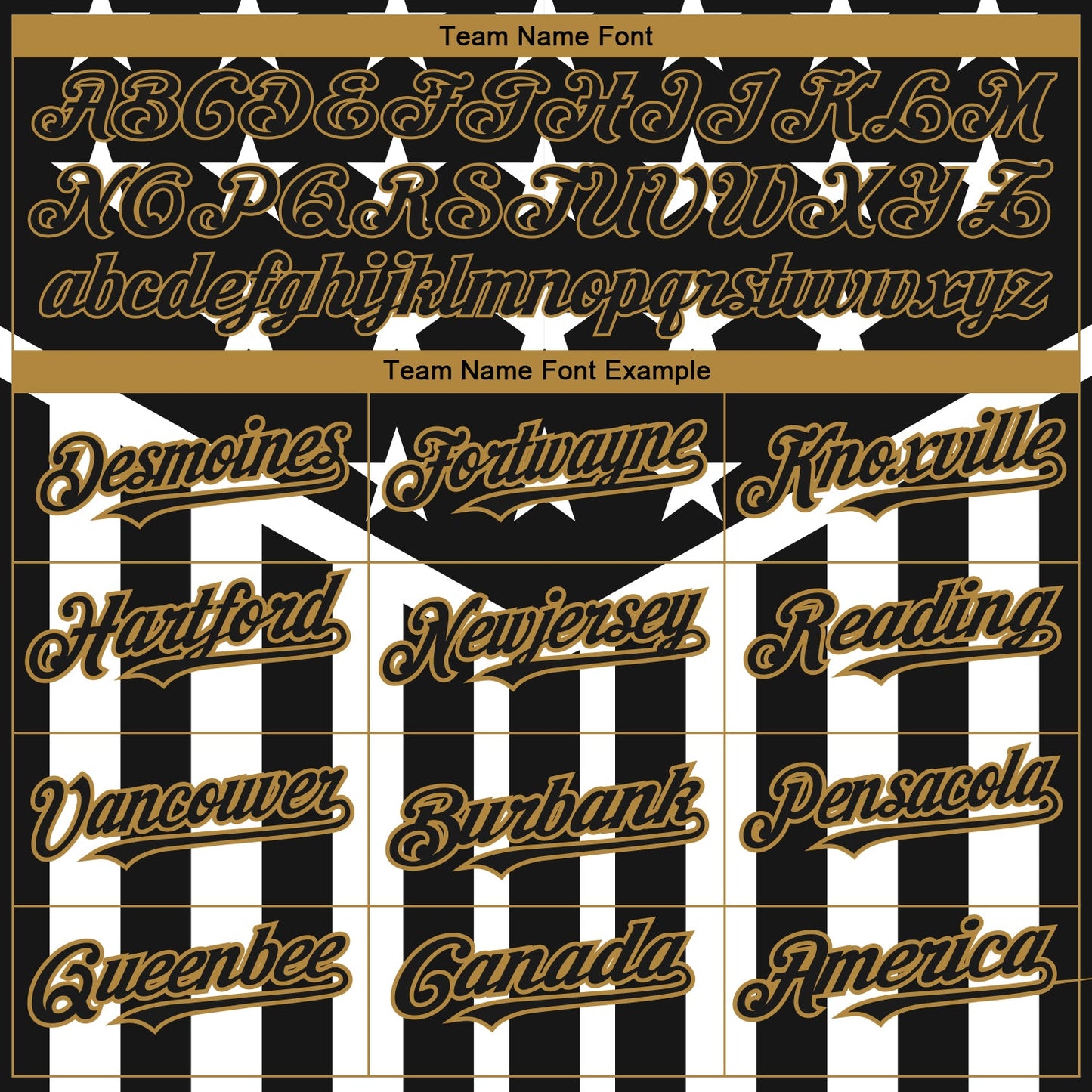 Custom Black Old Gold-White 3D American Flag Authentic Baseball Jersey view 4