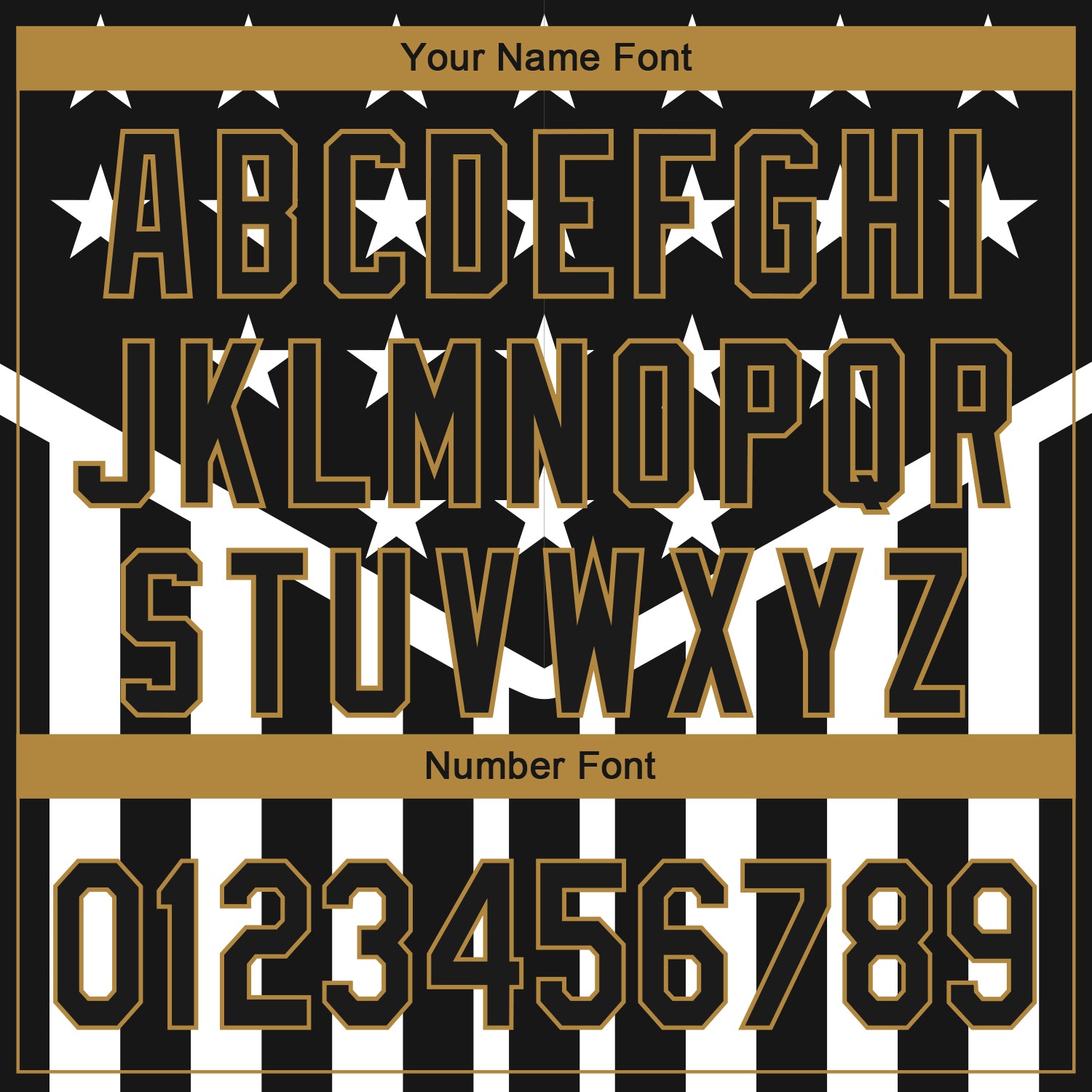 Custom Black Old Gold-White 3D American Flag Authentic Baseball Jersey view 5