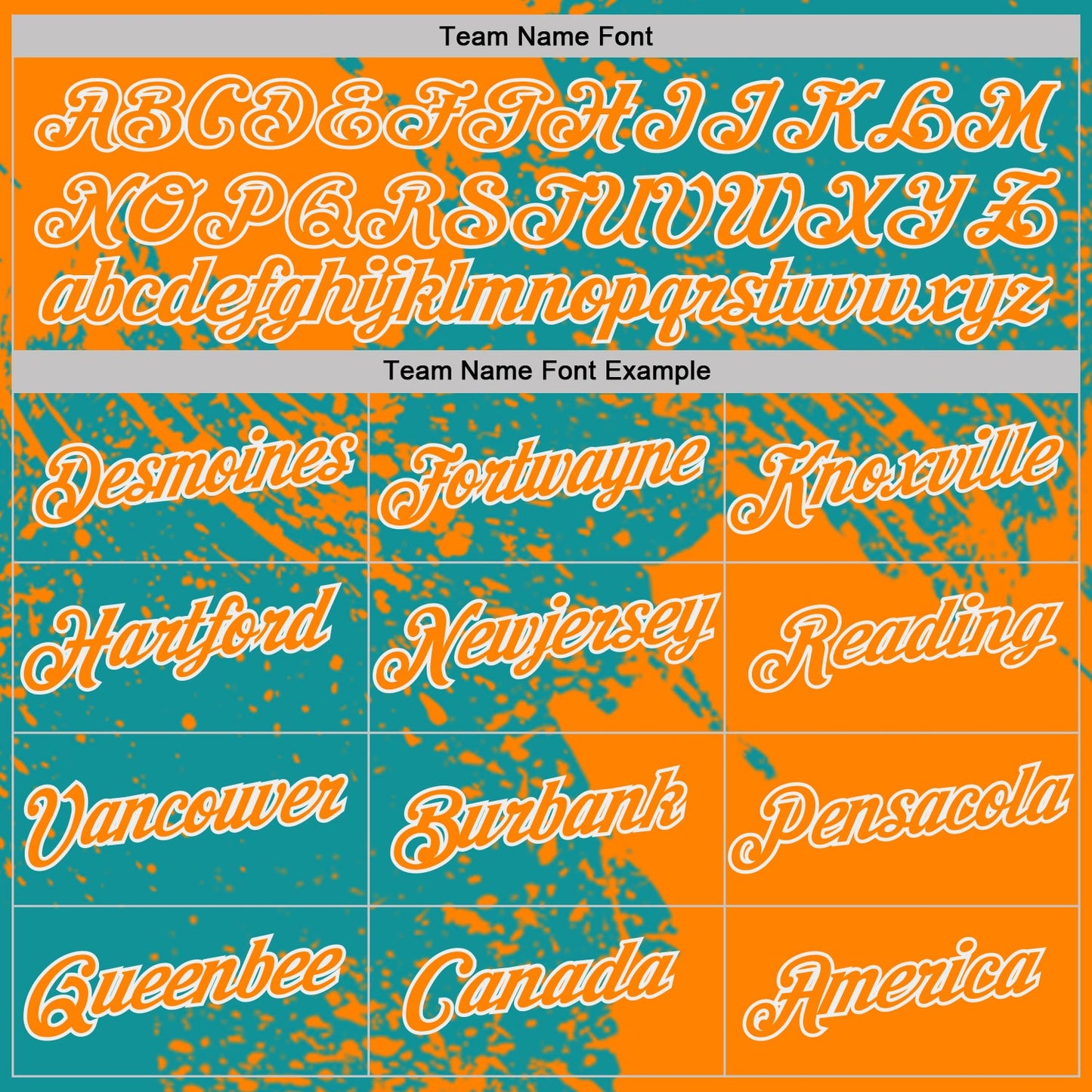 Custom Teal Bay Orange-White Abstract Brush Stroke Performance T-Shirt view 3
