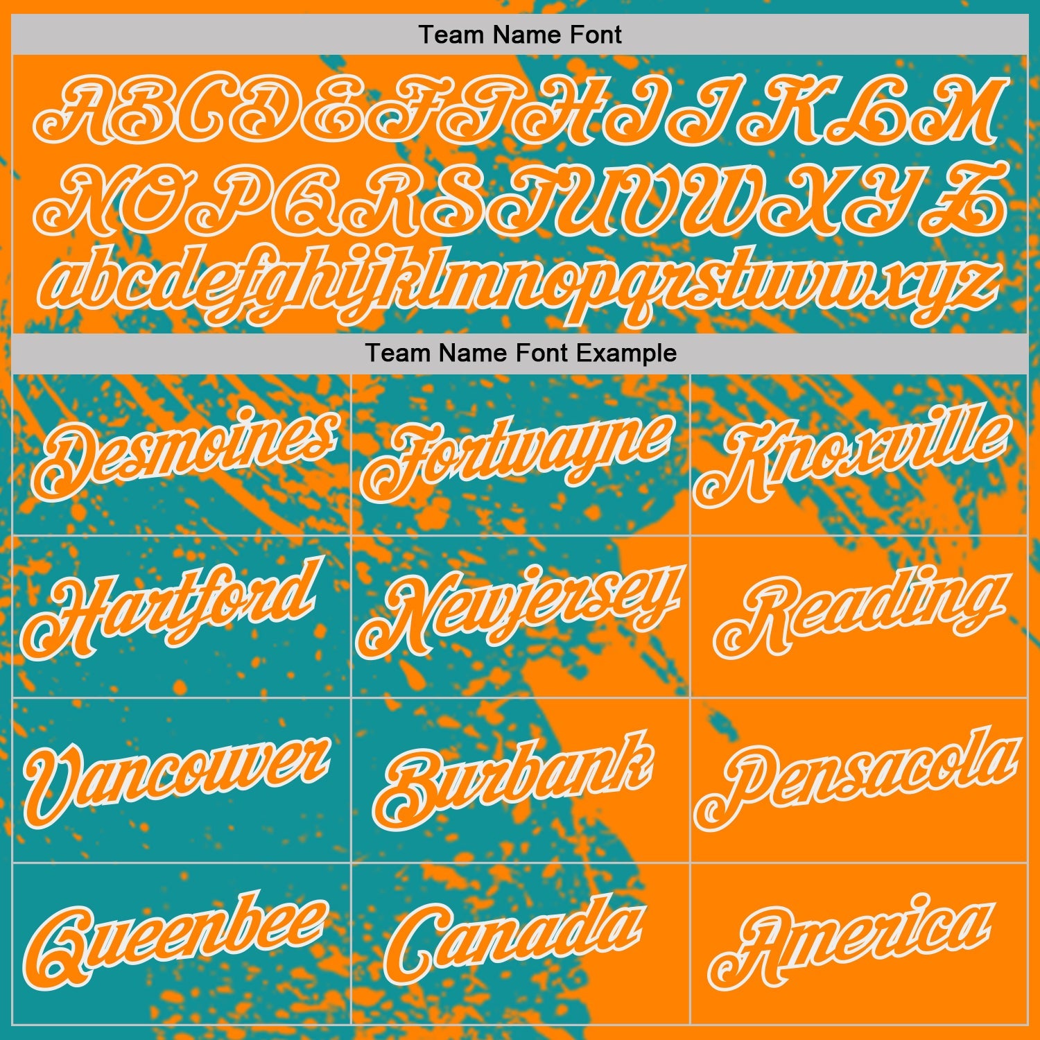 Custom Teal Bay Orange-White Abstract Brush Stroke Performance T-Shirt view 3