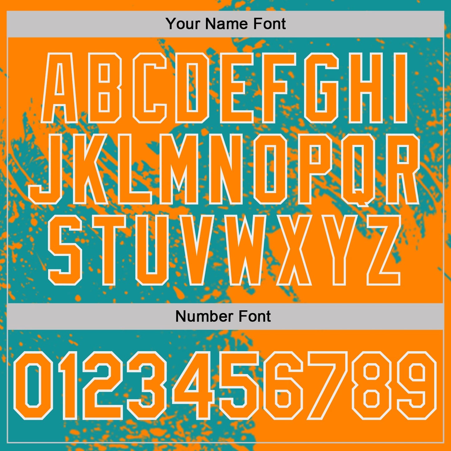 Custom Teal Bay Orange-White Abstract Brush Stroke Performance T-Shirt view 4