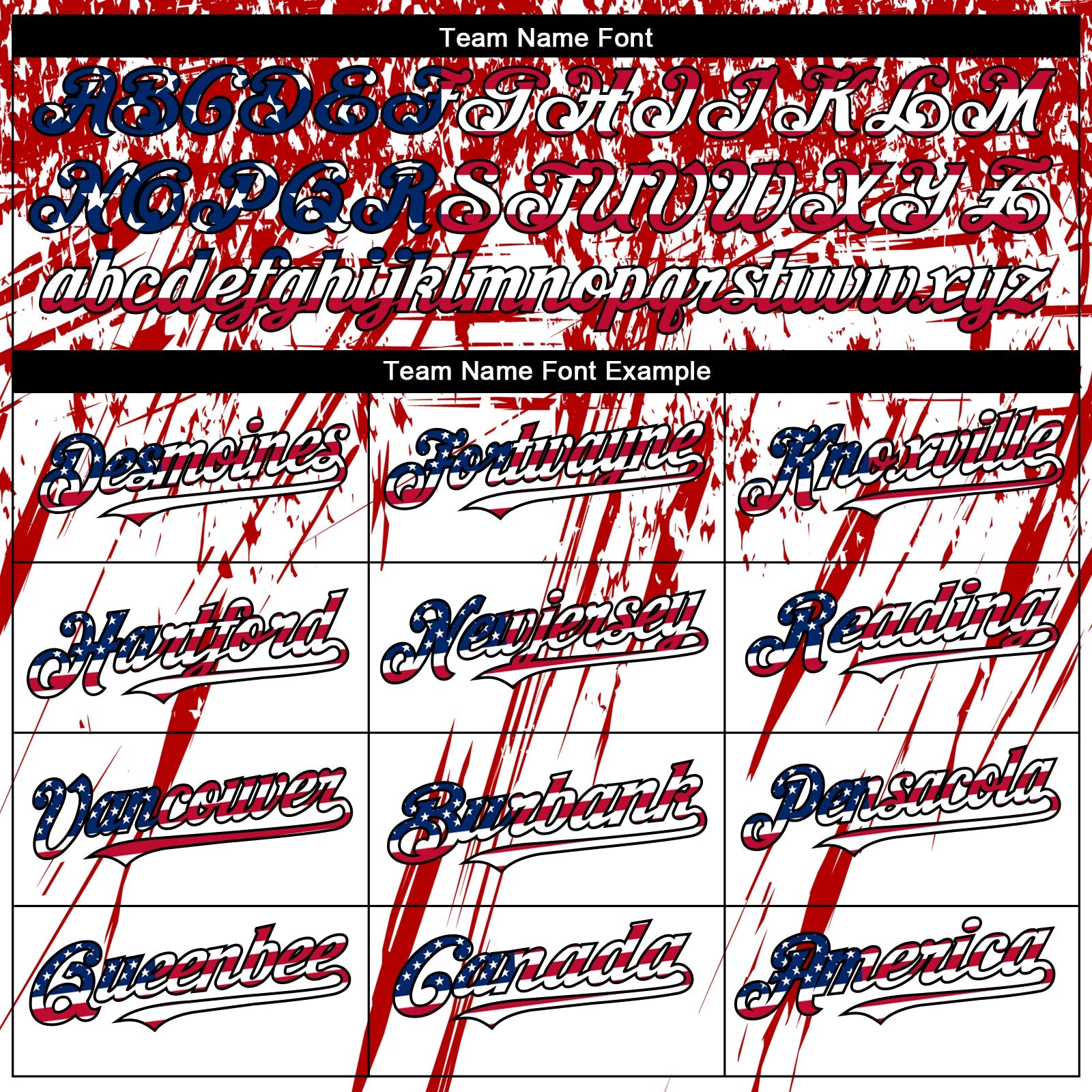 Custom White USA Flag Royal Red-Black 3D Authentic Baseball Jersey view 4