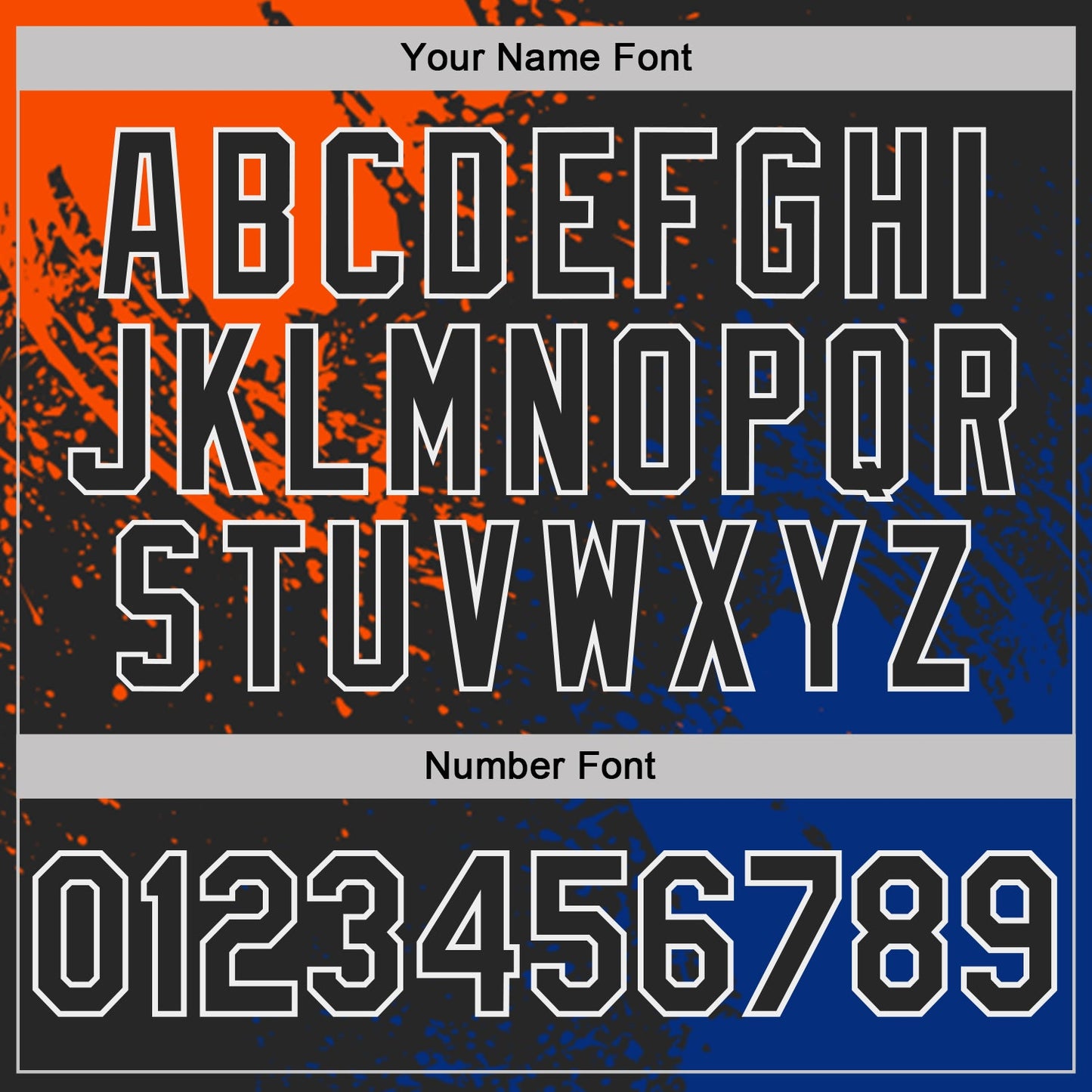 Custom Black Orange Royal-White Abstract Brush Stroke Performance T-Shirt view 4