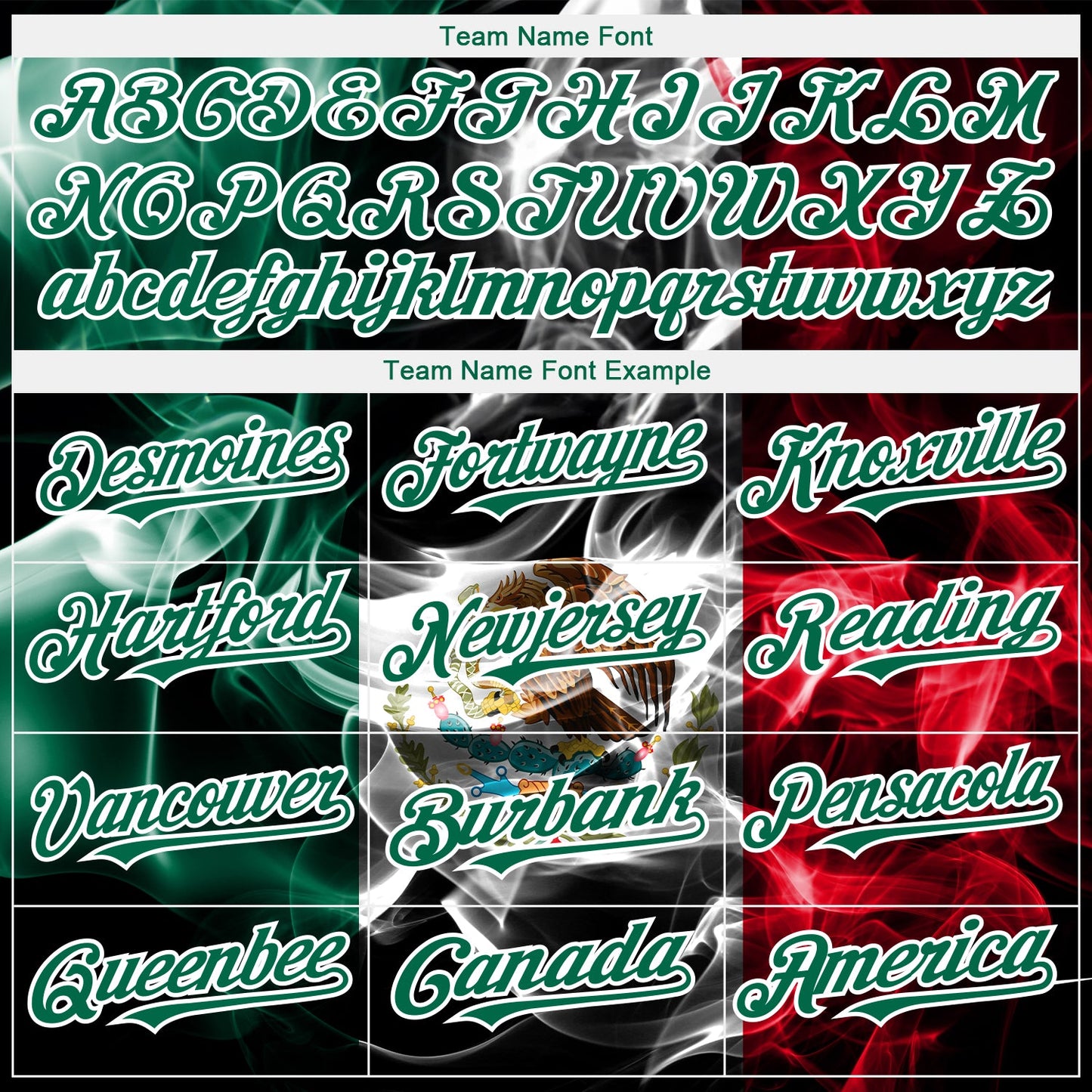 Custom Black Red Kelly Green 3D Mexico Authentic Baseball Jersey view 4