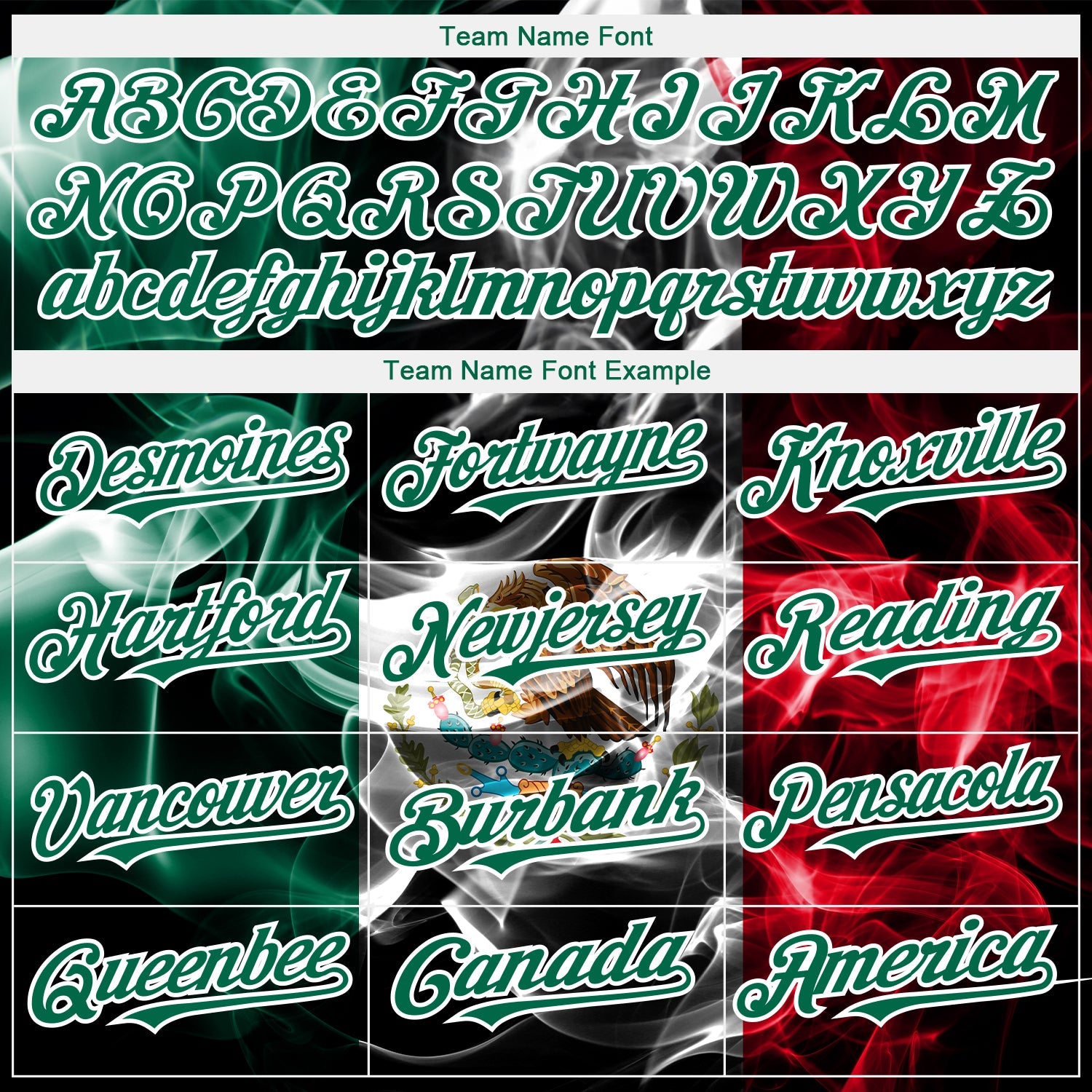 Custom Black Red Kelly Green 3D Mexico Authentic Baseball Jersey view 4
