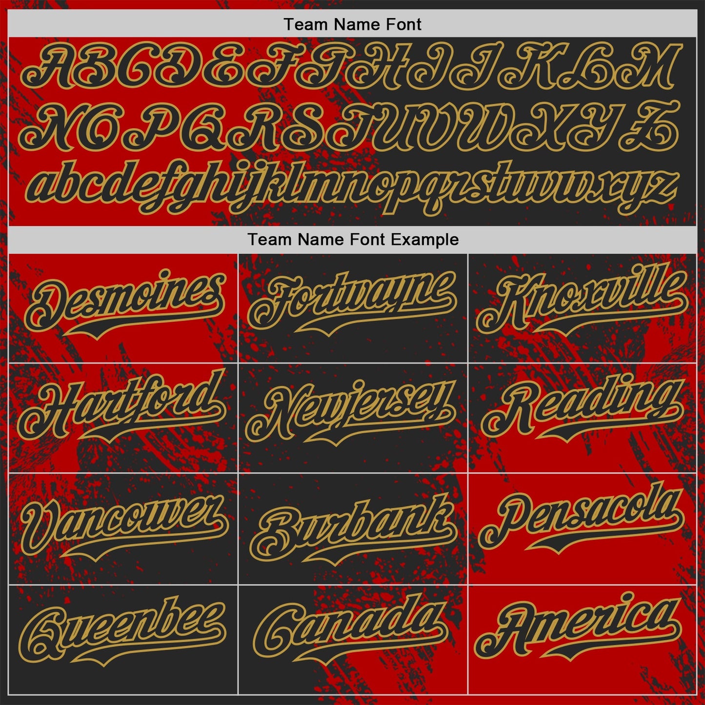 Custom Black Red-Old Gold Abstract Brush Stroke Authentic Baseball Jersey view 4
