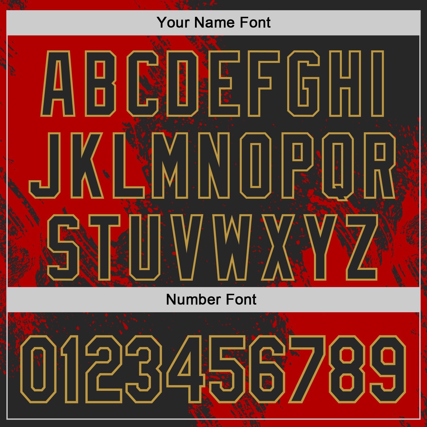 Custom Black Red-Old Gold Abstract Brush Stroke Authentic Baseball Jersey view 5